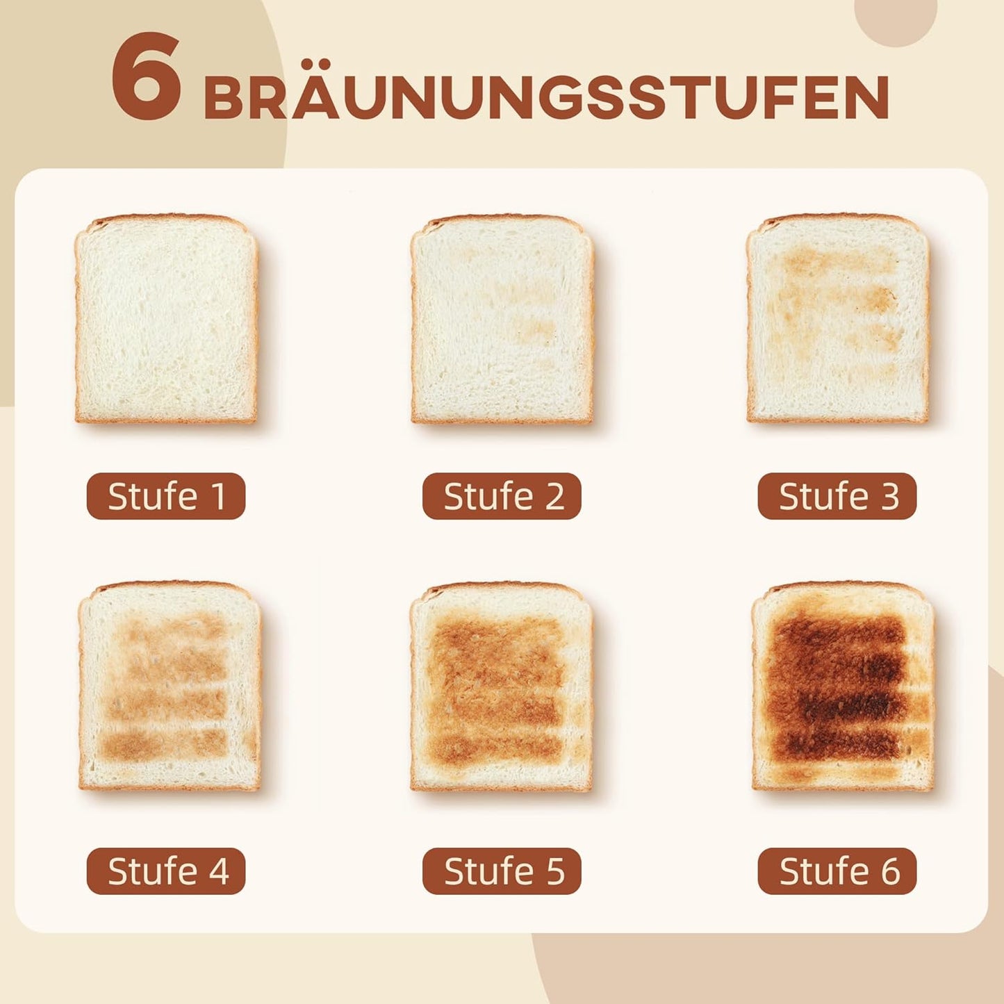 Wasserkocher Toaster Frühstücks-Set mit Kalkfilter, Beige