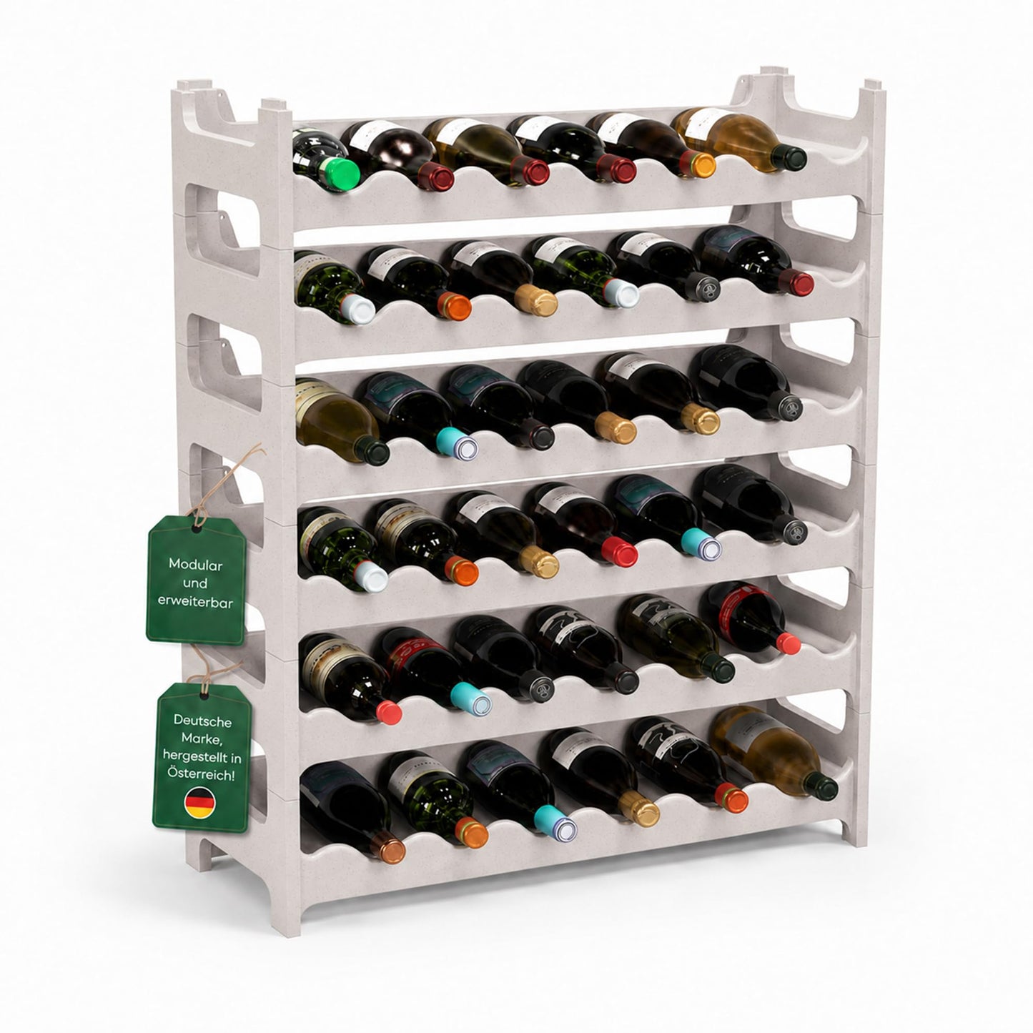 Weinregal für 36 Flaschen, Granitgrau 36 Flaschen