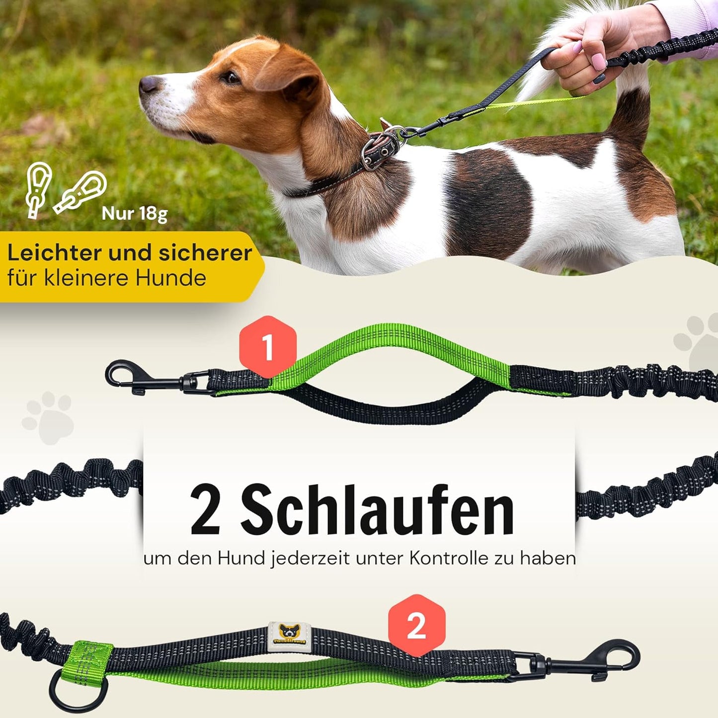 Elastische Joggingleine mit Bauchgurt