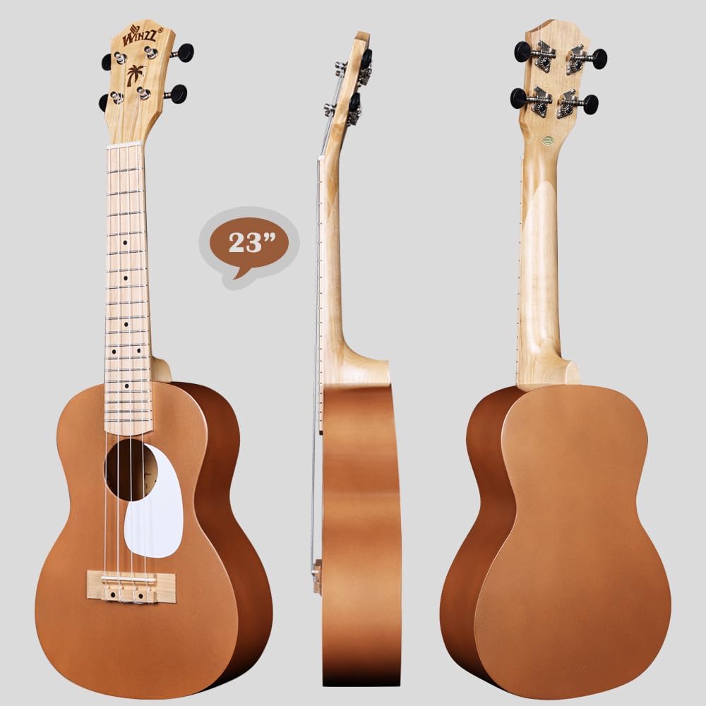 Konzert-Ukulele-Set mit Zubehör, 23 Zoll Braun