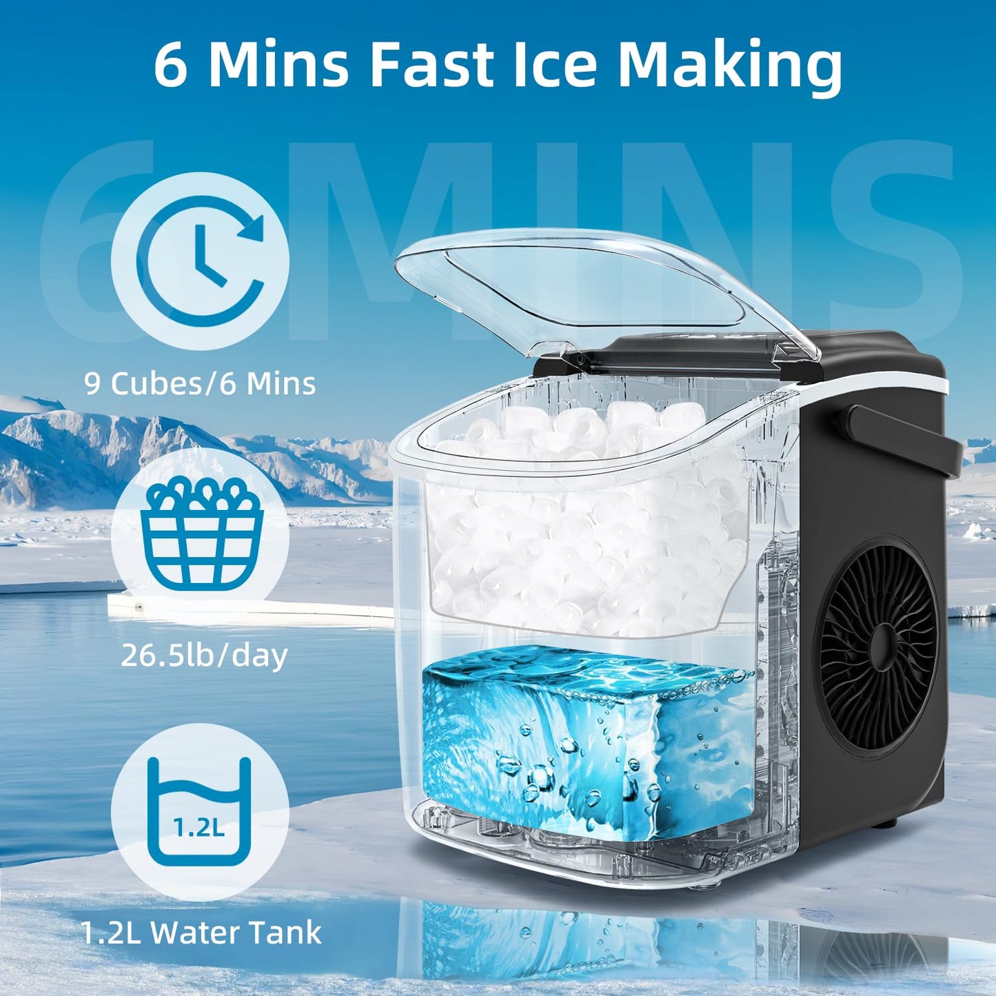 Eiswürfelmaschine, 1.2L