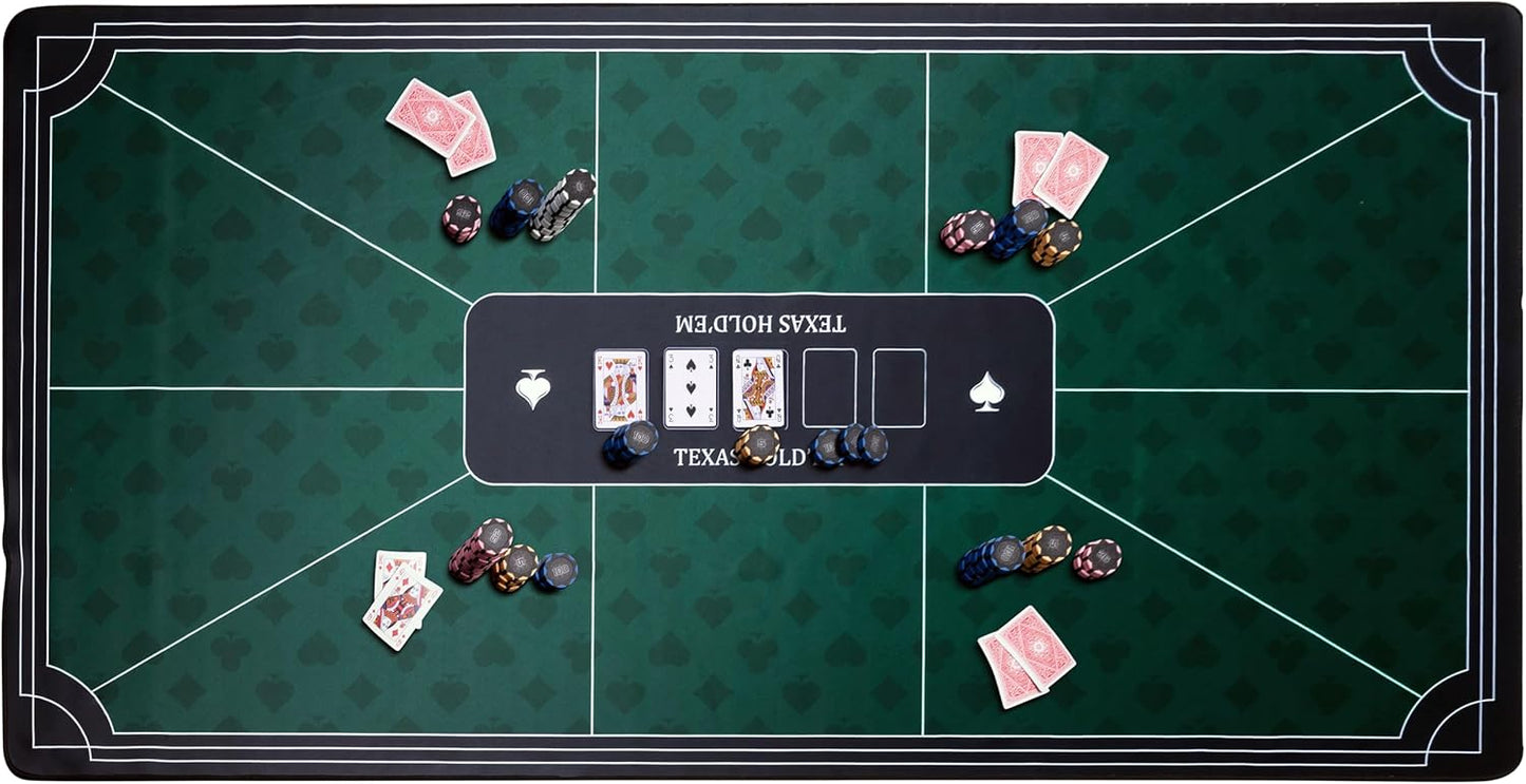 Pokermatte mit rutschfester Spielfläche, grün 180x90cm