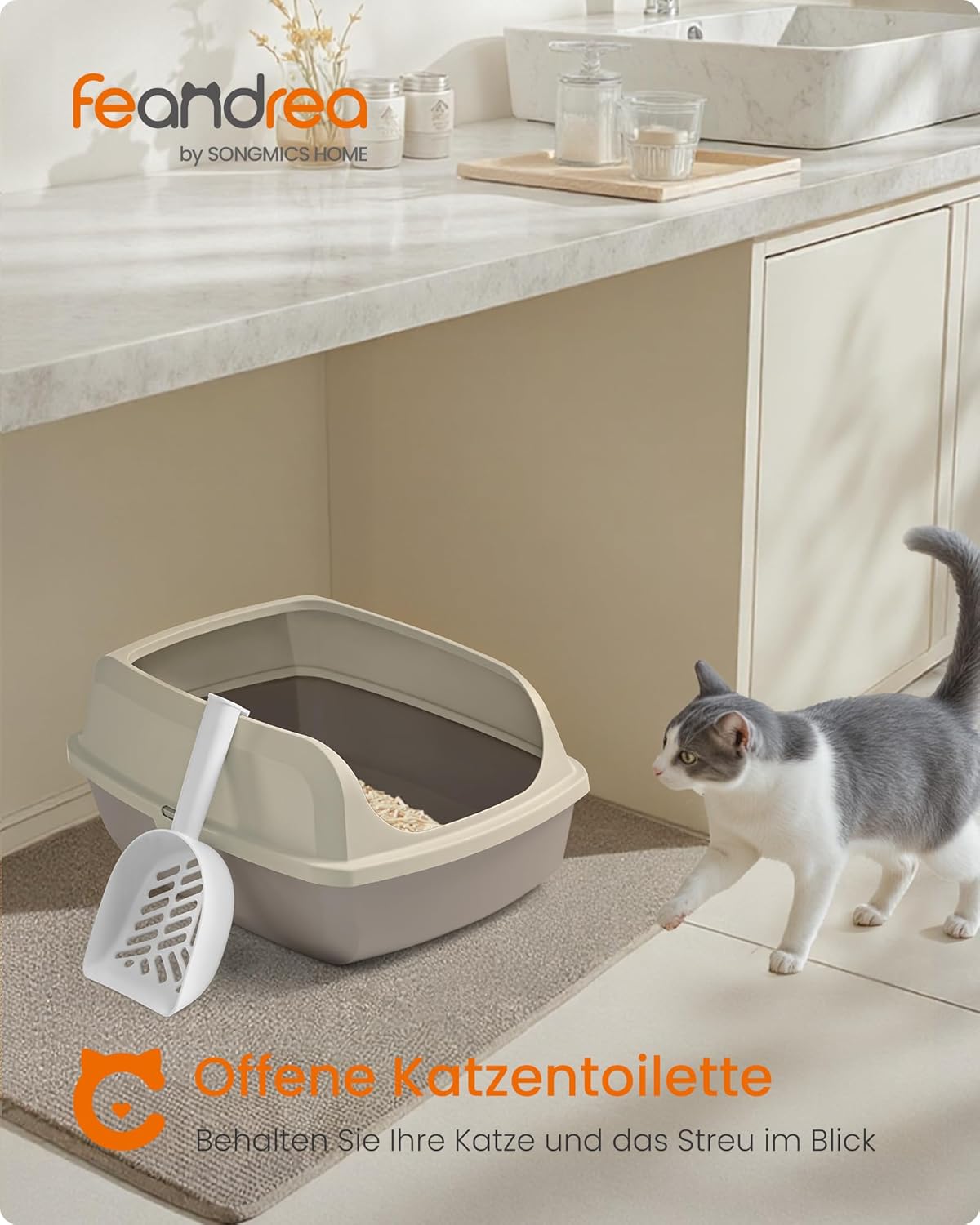 Katzentoilette mit hohen Seitenwänden XL, offen, cappuccinobeige XL (50,5 x 37,5 x 19,5 cm) offen