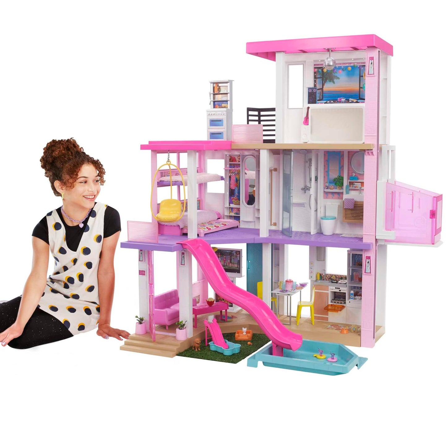 Dream House Puppenhaus mit Pool und Rollstuhllift, Violett
