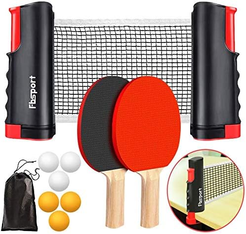 Tischtennis-Set mit Schlägern, Netz und sechs Bällen