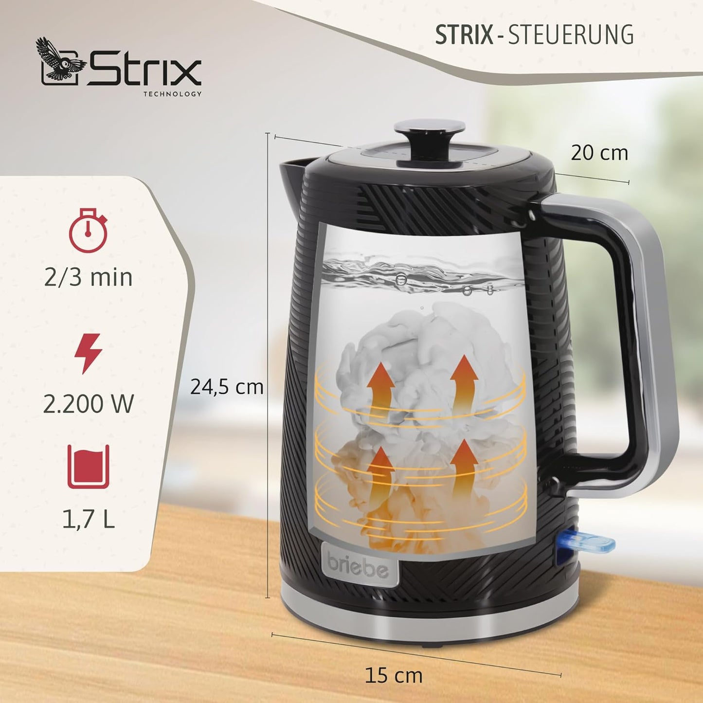 Frühstückspaket Elegance: Toaster & Wasserkocher Set, Schwarz