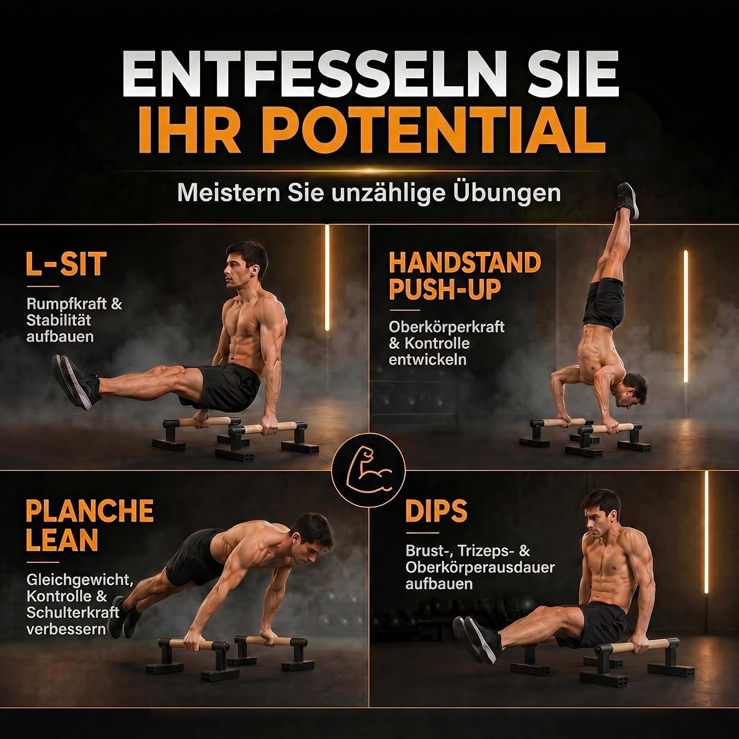 Push-Up Liegestützgriffe, Holzgriff L
