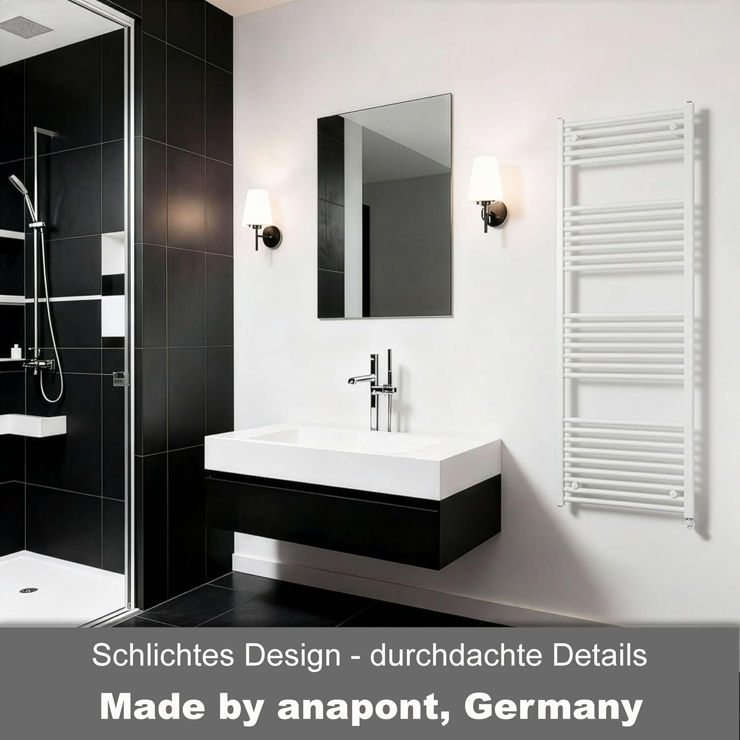 Elektrischer Handtuchheizkörper 1775x750 (WiFi & Bluetooth), Weiss 1775h x 750b
