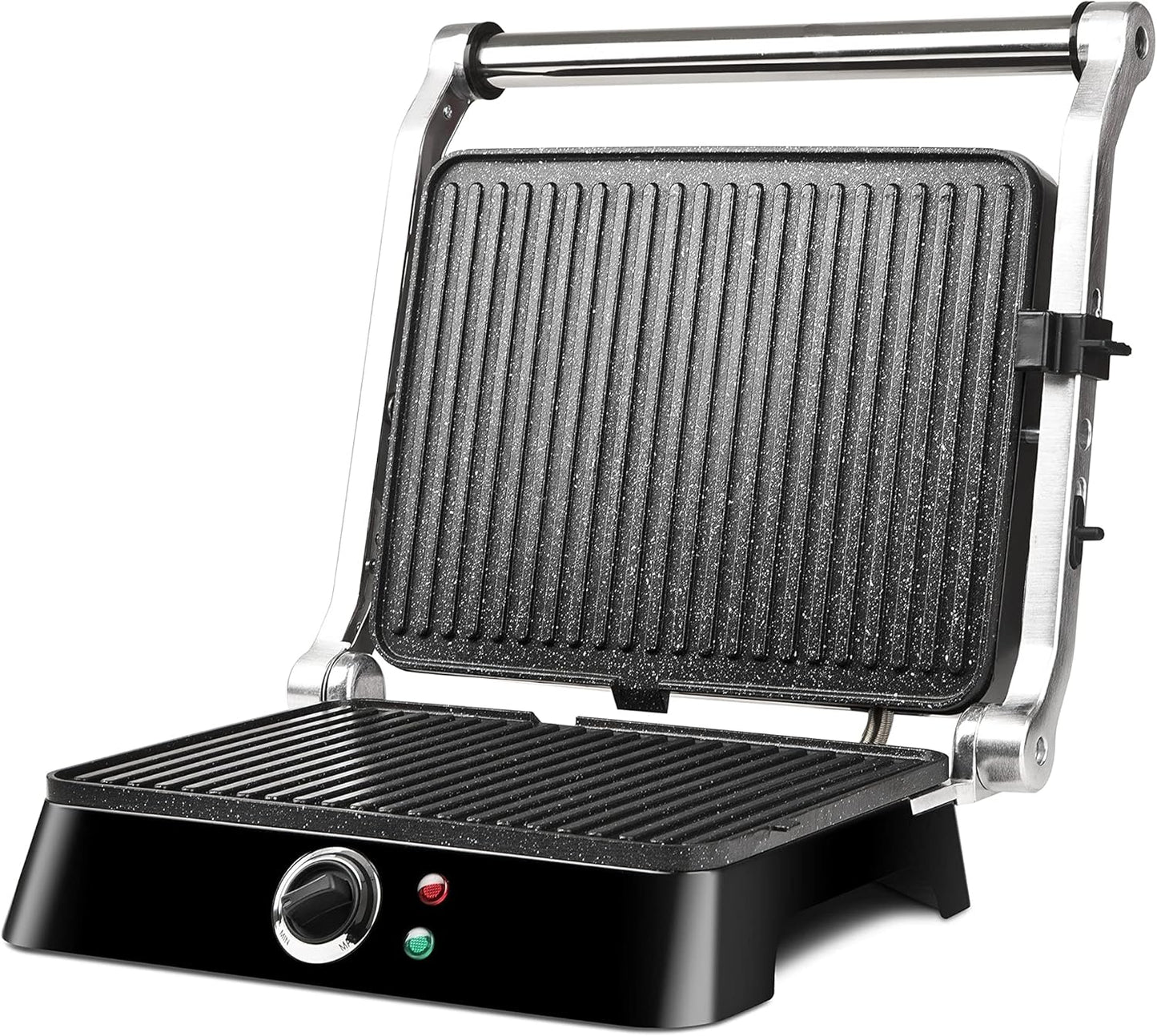 BS44 Grillpfanne mit Petravera-Beschichtung, Schwarz-edelstahlgrau