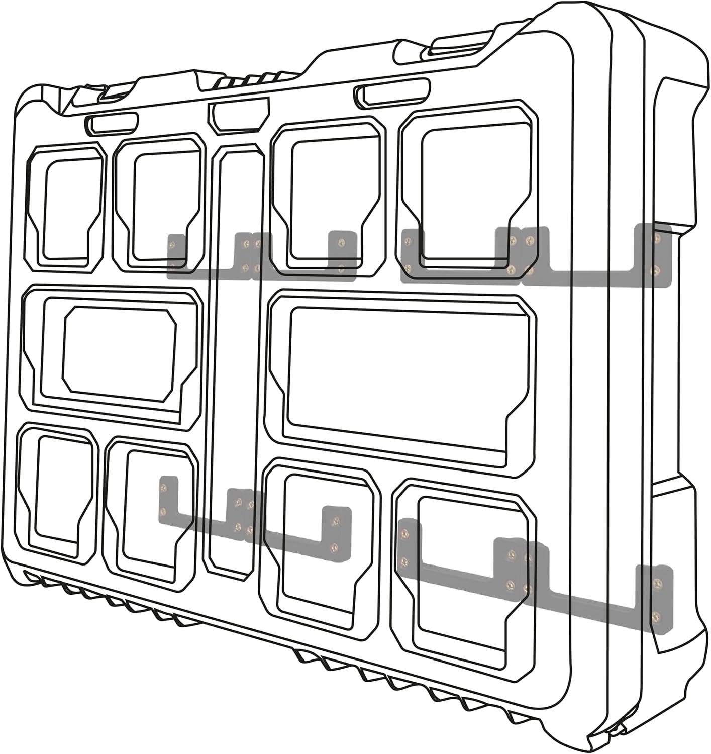 6er-Set Montageschienen, 6 Pack Schwarz
