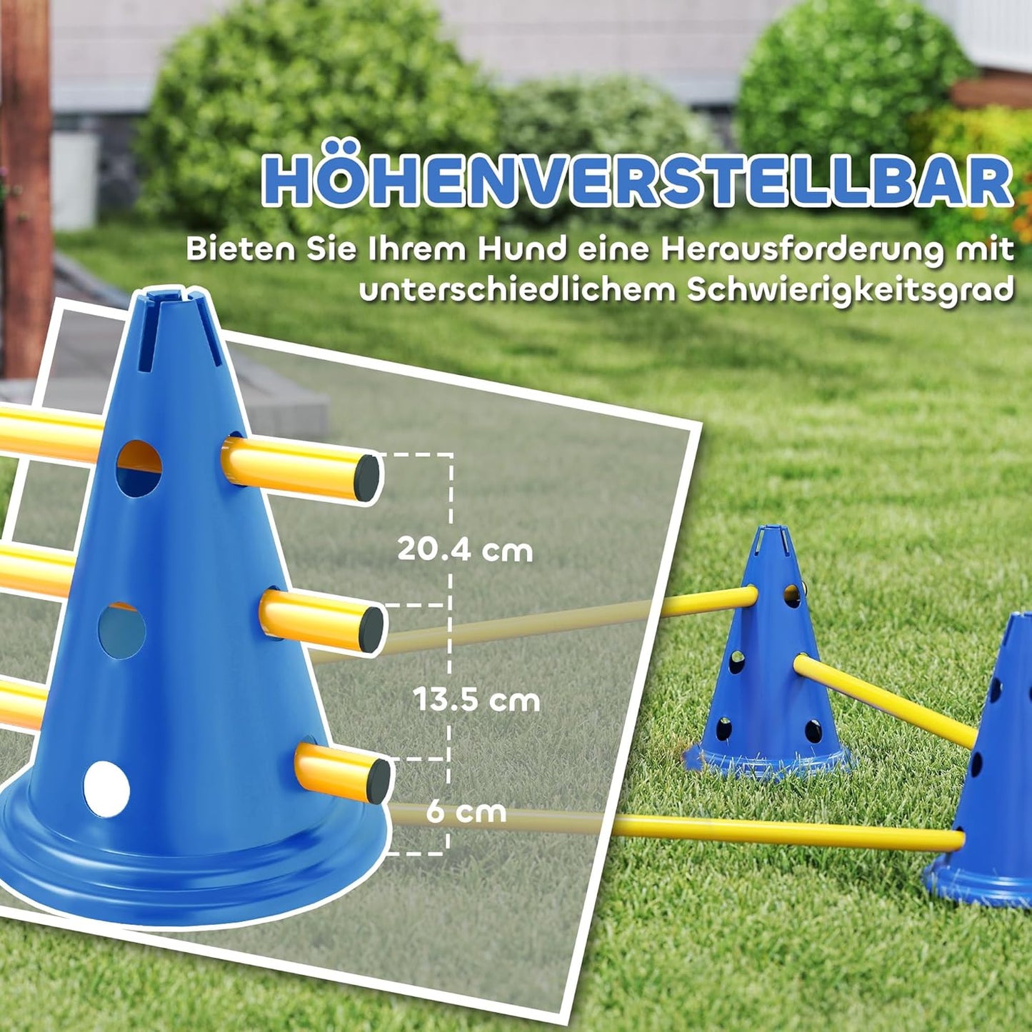 3-teiliges Agility-Trainingsset für Hunde, 3-teilig Blau