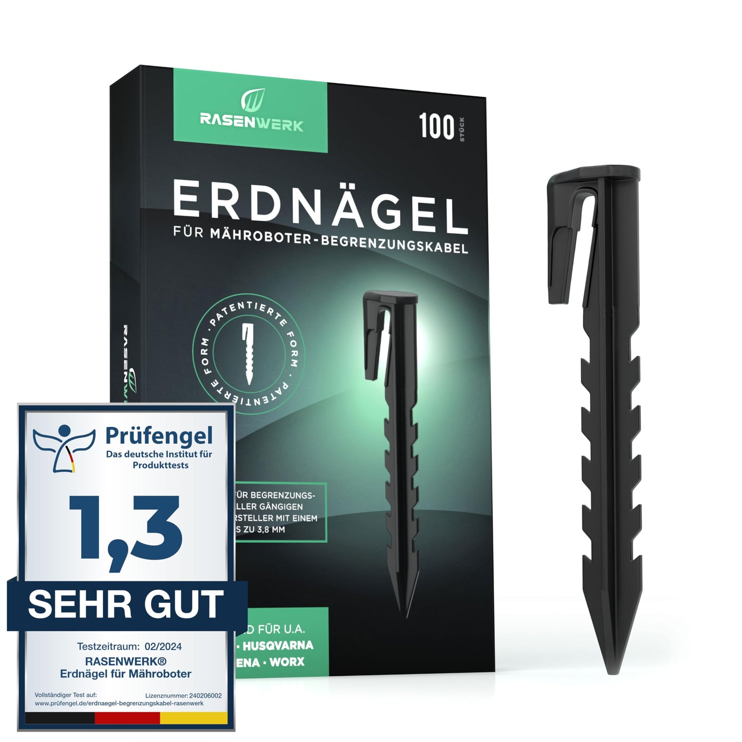 Erdnägel für Begrenzungskabel, 100 Stück, 100 Stück