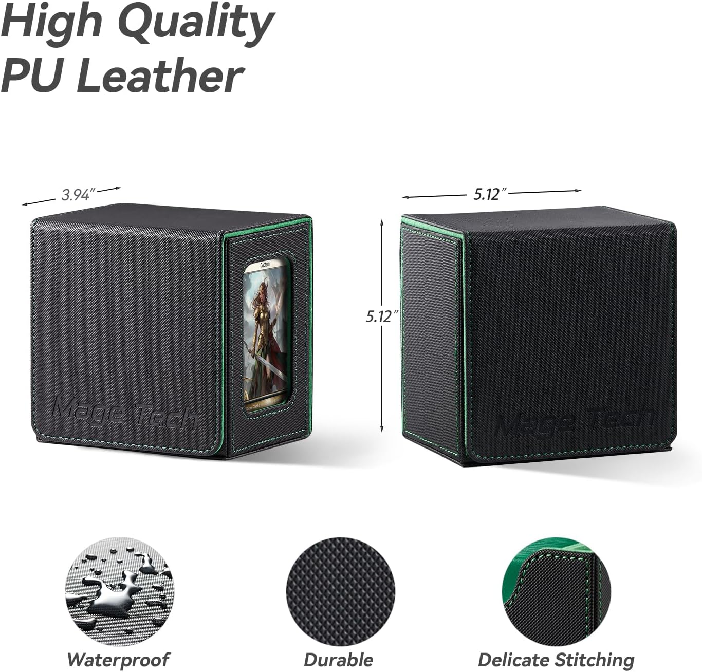 Commander Deck Box mit Würfelablage, 2. Schleier (Schwarz/Grün)