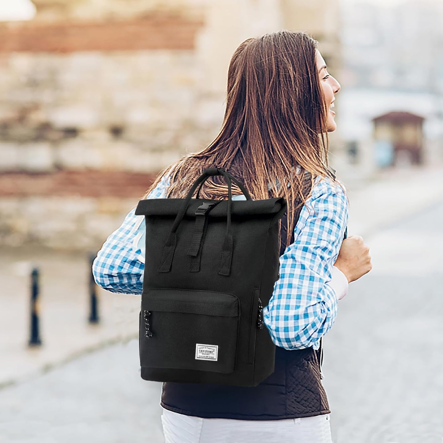 Wasserdichter Laptop-Rucksack, Schwarz 01