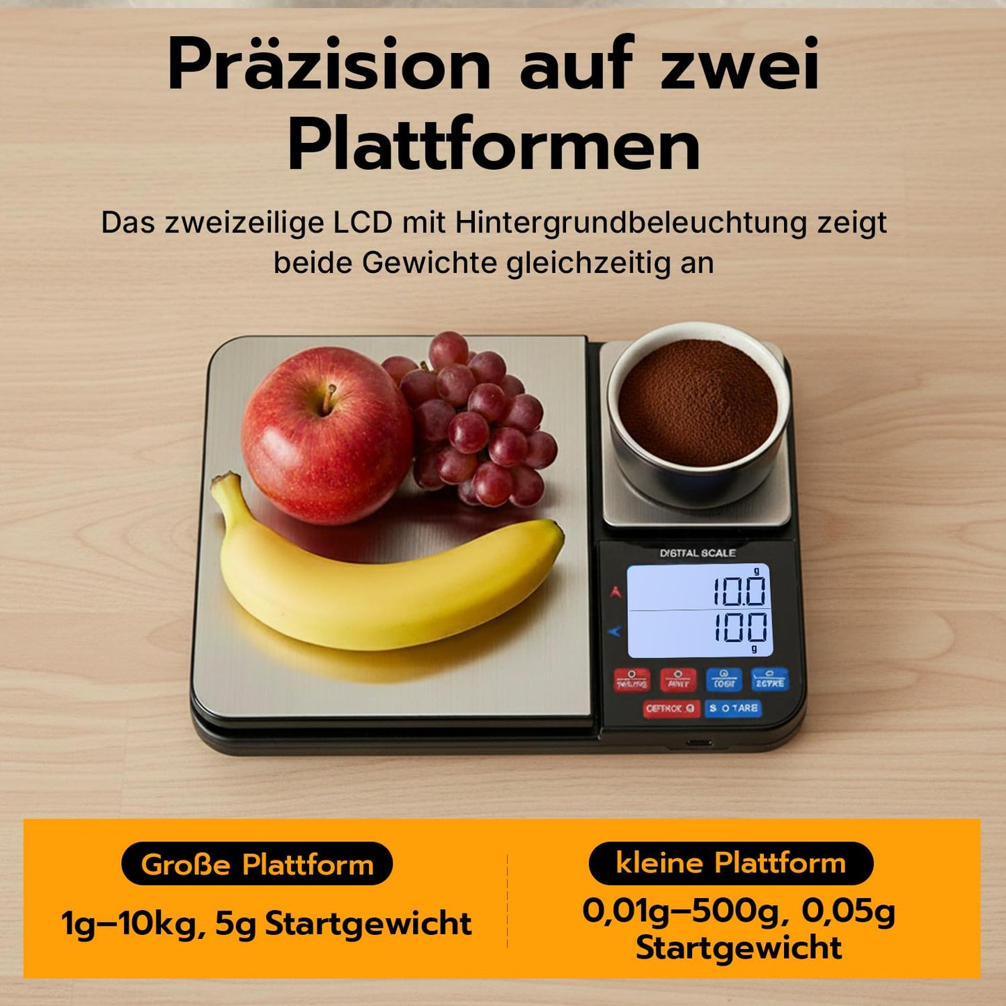 Digitale Küchenwaage mit Dual Plattformen