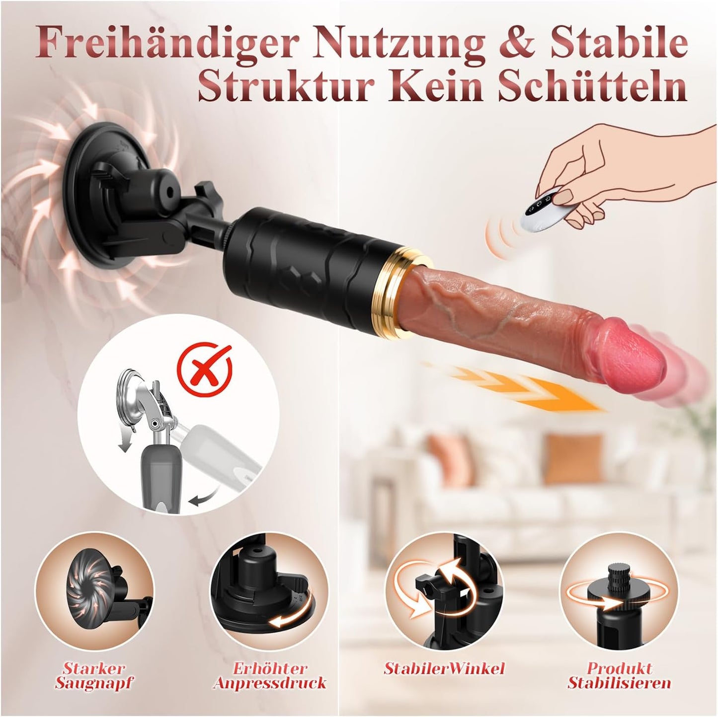 Vibrator Dildo mit KI-Sync App, 7x7 Stossfunktion