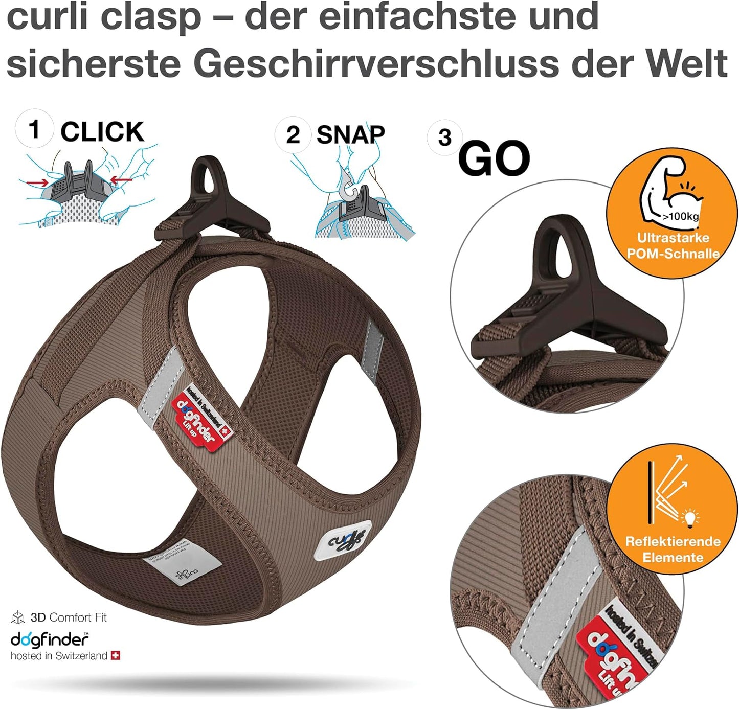 Vest Hundegeschirr Cord Clasp, 3XS Braun
