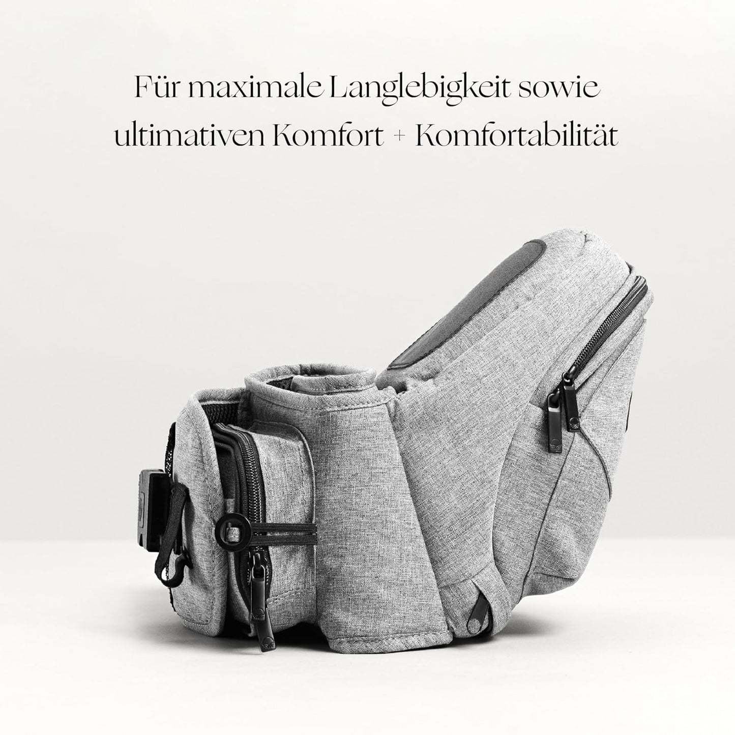 Ergonomische Baby-Hüftsitztrage, Grau