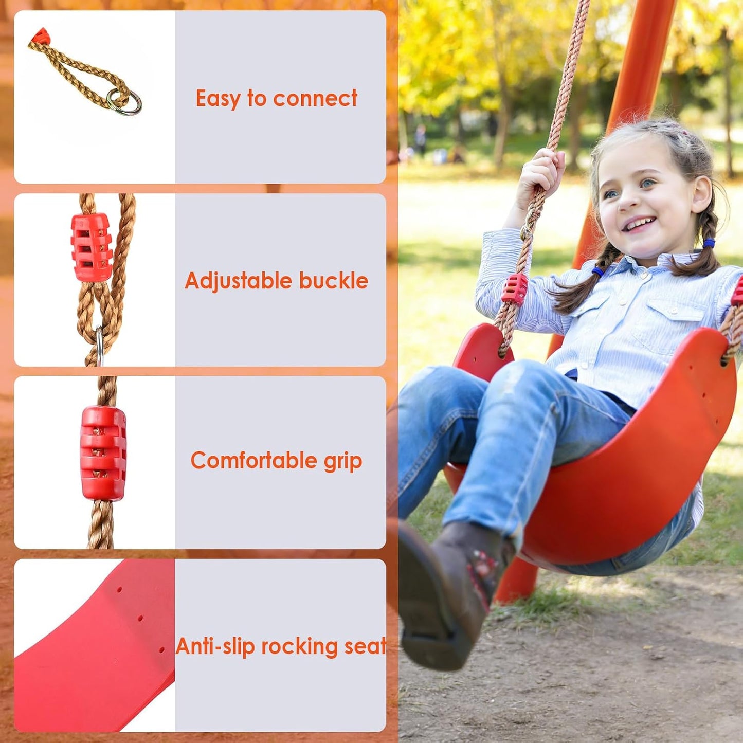 Kinderschaukel Outdoor mit verstellbarem Seil
