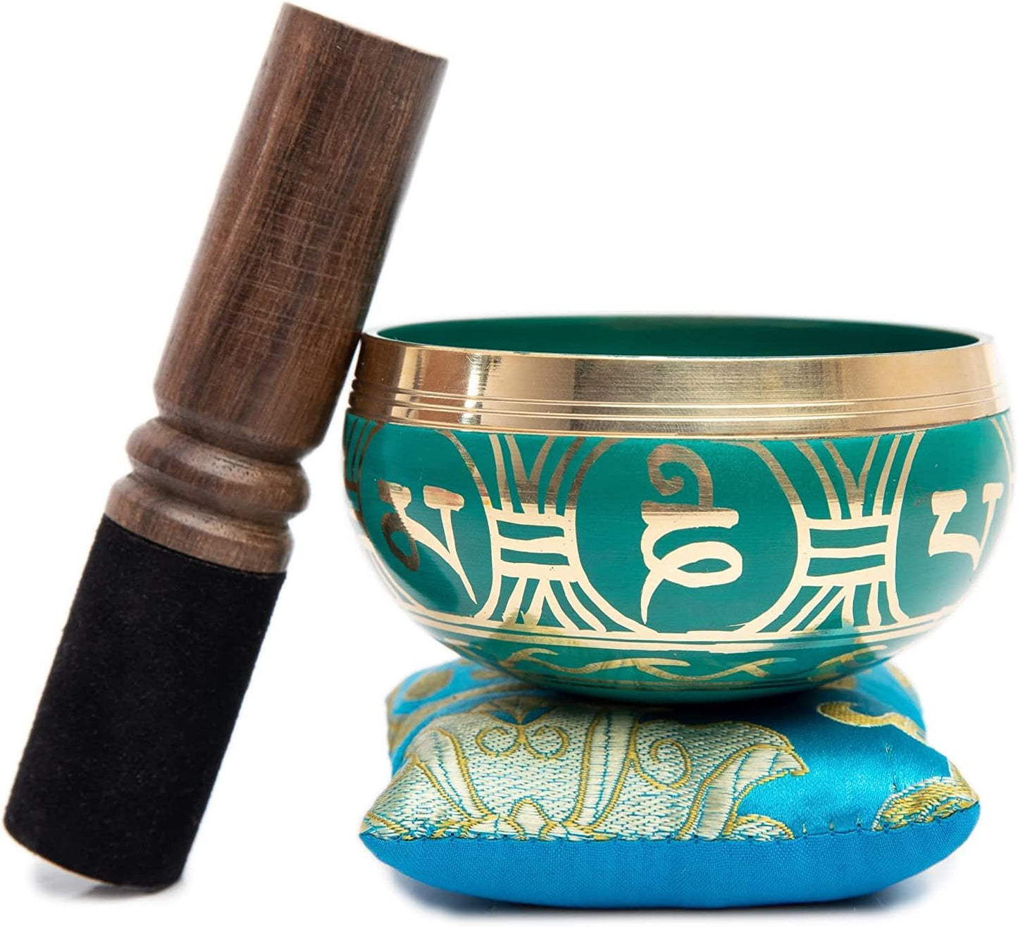 Tibetisches Klangschalen-Set mit Tasche, Turquoise