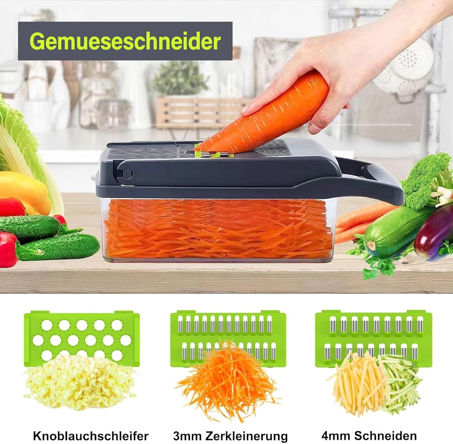 Gemüseschneider-Set, Grey-green