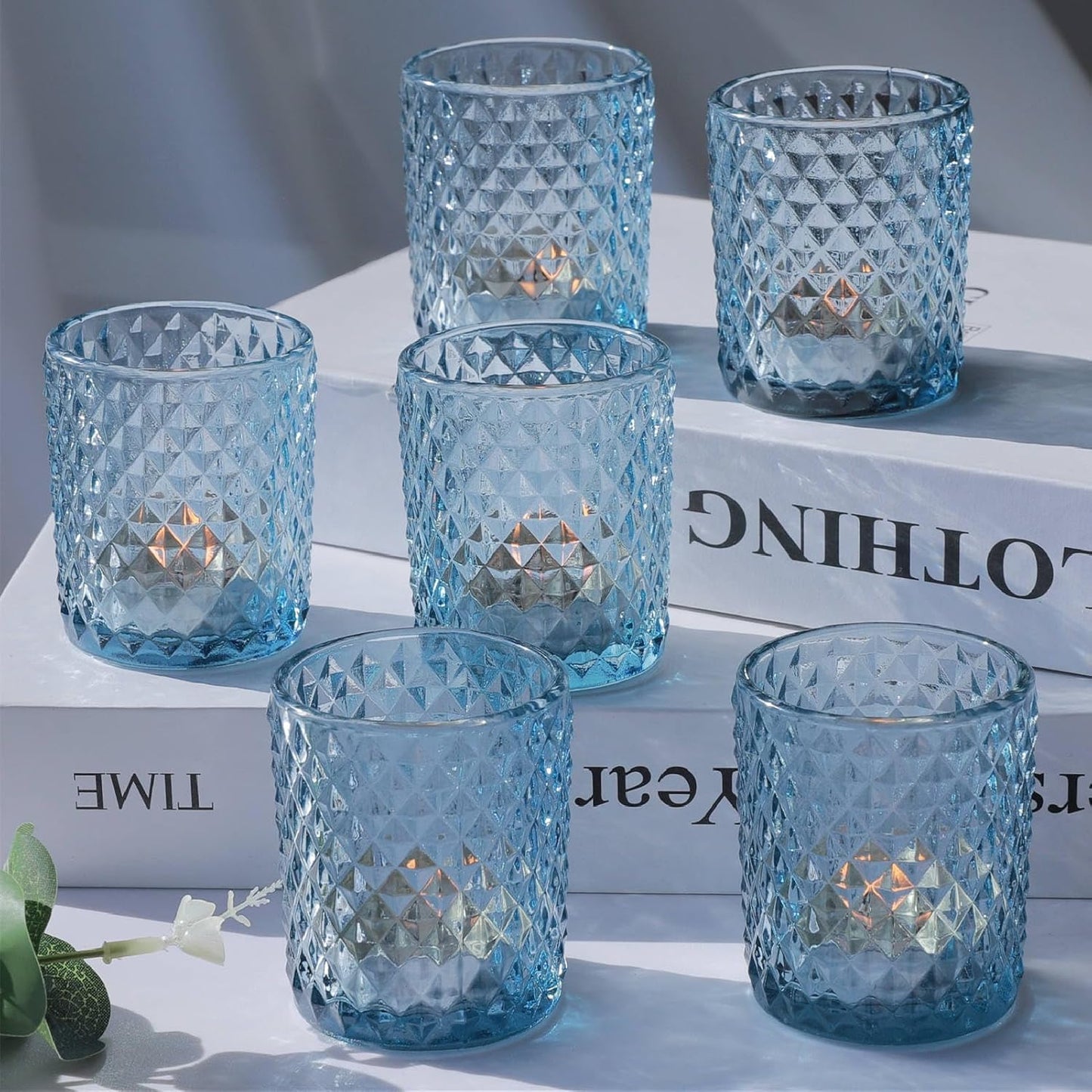 Teelichtgläser-Set (12 Stück), Blau 12