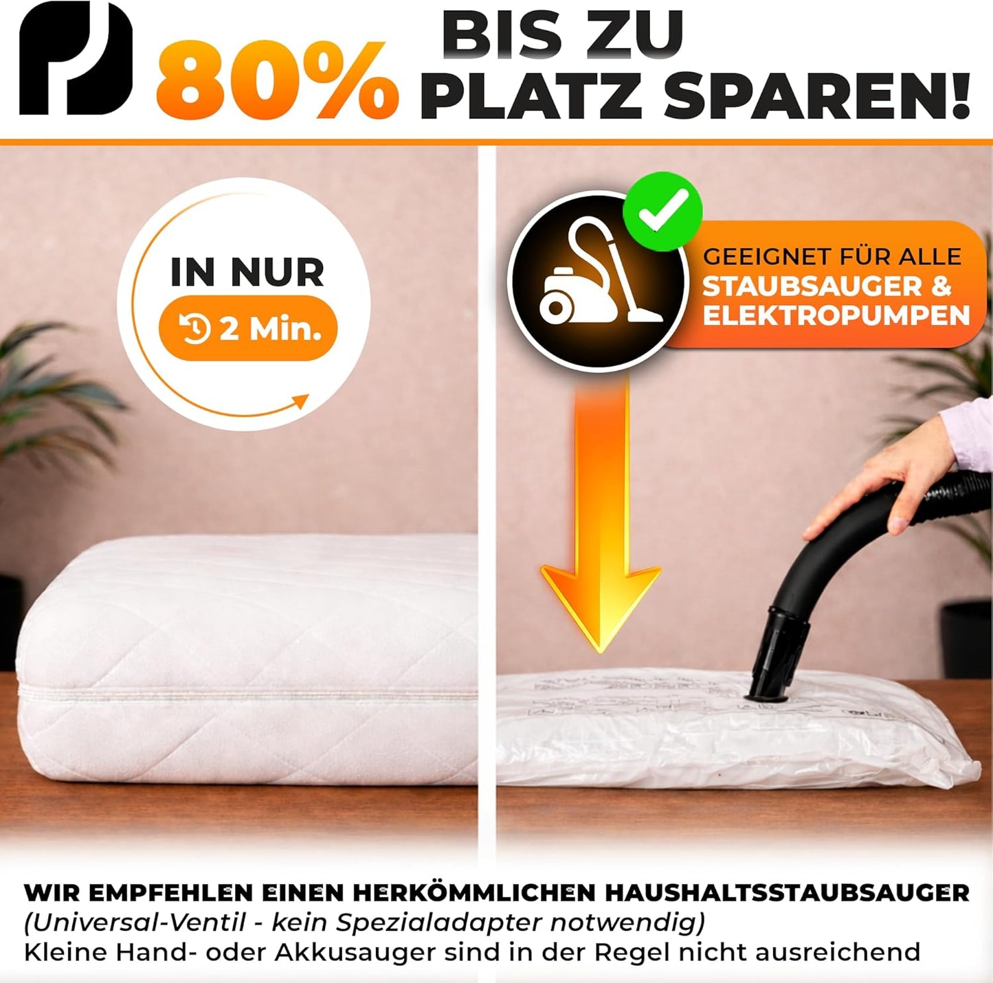 Vakuumbeutel für Matratzen, Matratze Large (bis 200x200cm)