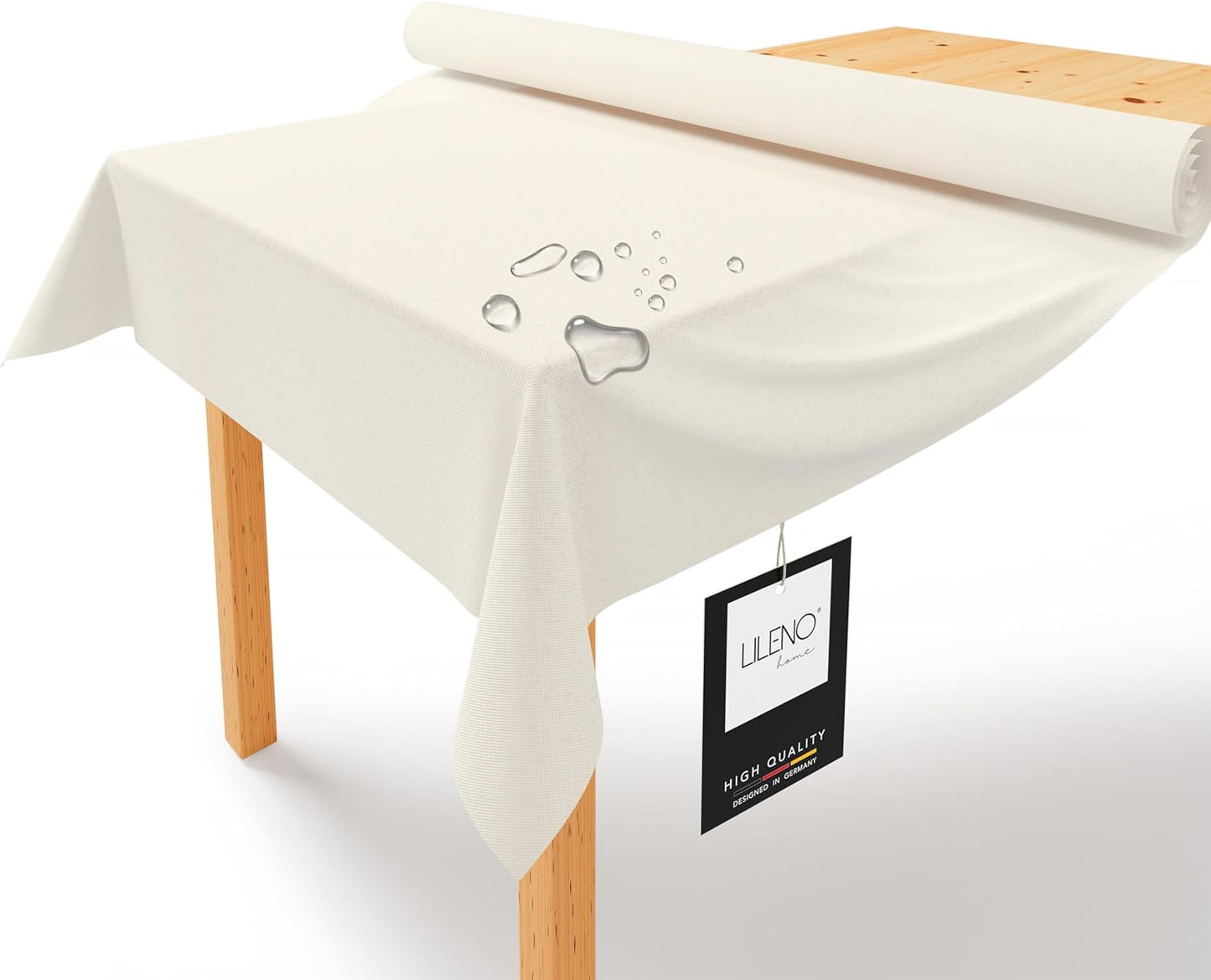 Abwaschbare Tischdeckenrolle, 2500 x 110 cm (Rechteckig) Creme