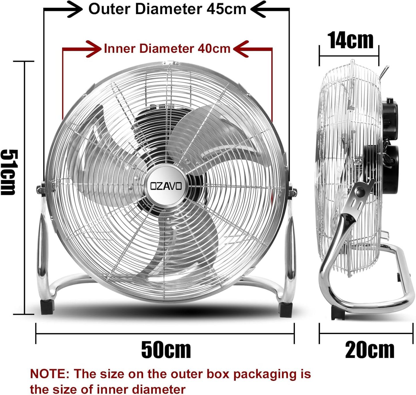 Bodenventilator, 45CM-80W