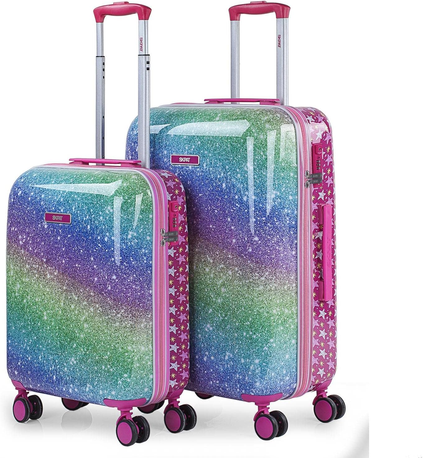 2-teiliges Kinderkoffer-Set mit Rollen, S + M Fuchsia