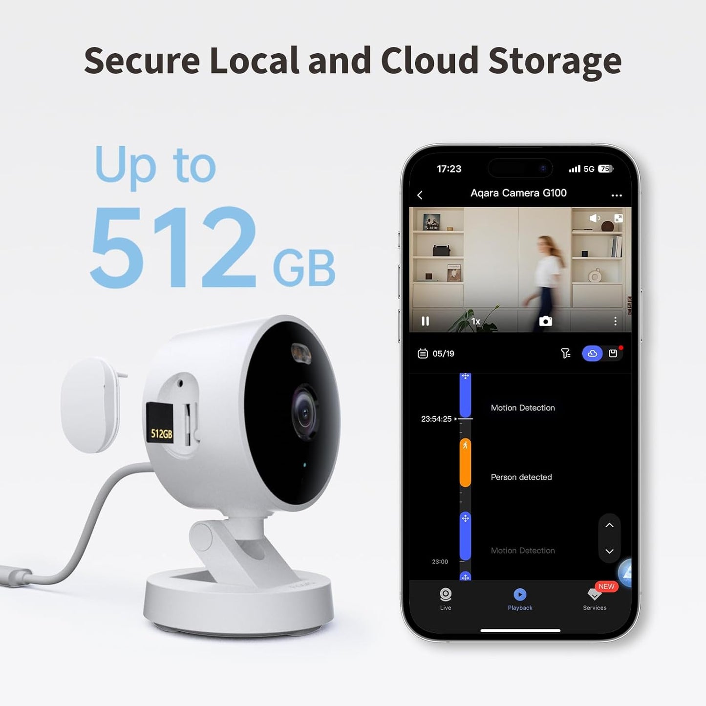 2K Sicherheitskamera G100 mit HomeKit Integration, Weiß