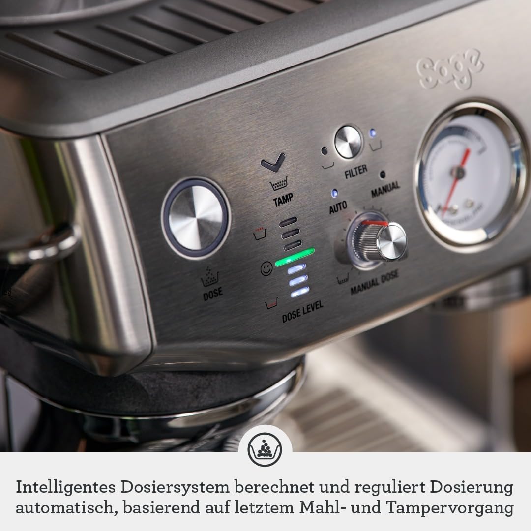 Barista Express Impress Kaffeemaschine mit Milchaufschäumer, Schwarzer Trüffel