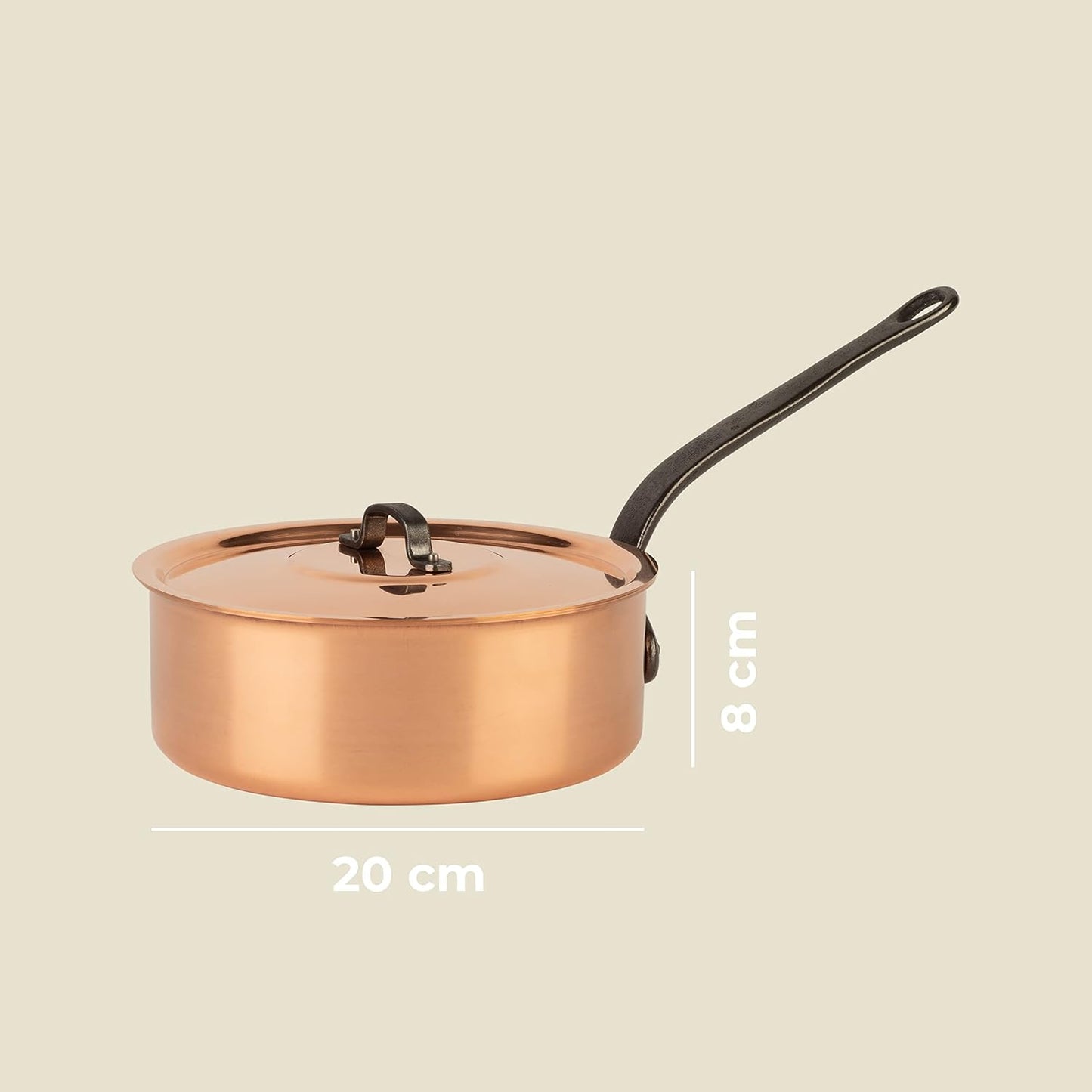Schmorpfanne mit Gusseisengriff, 20 cm