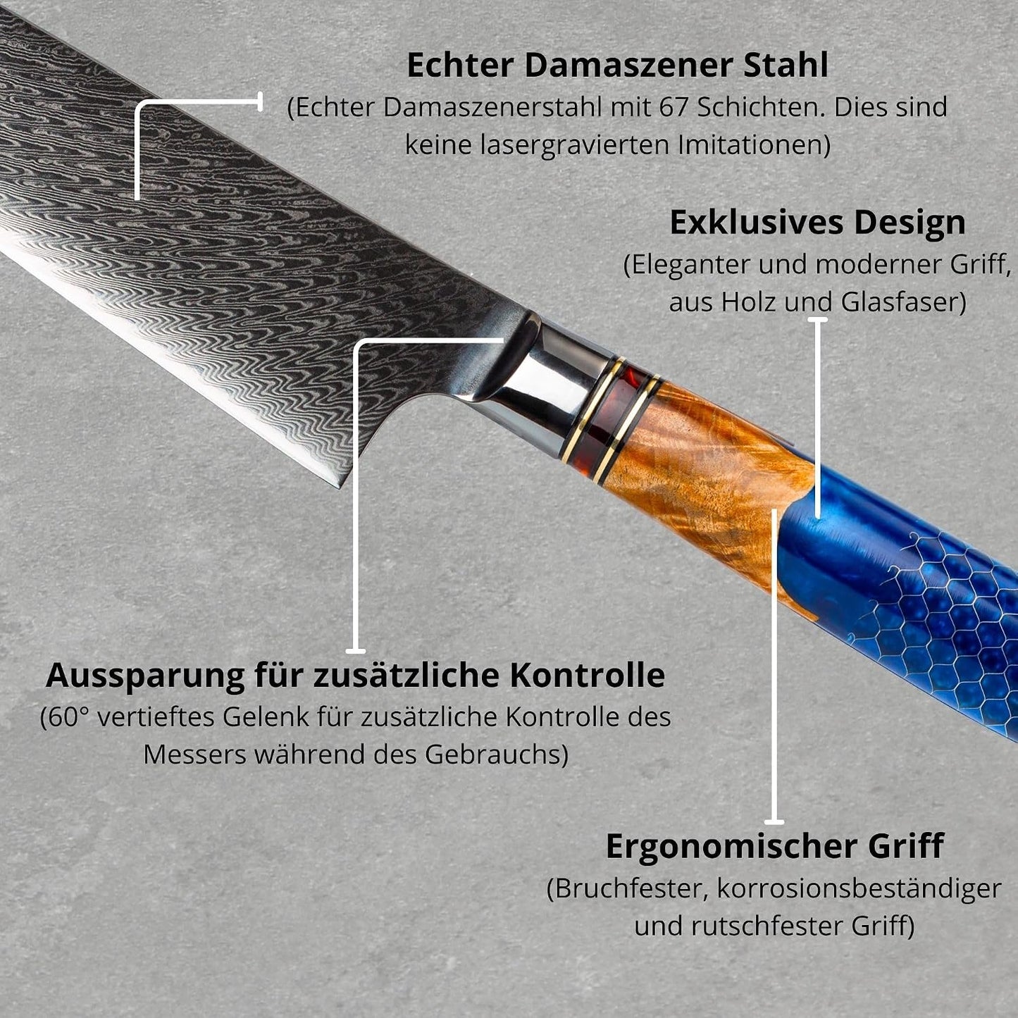 Damast-Kochmesser, Kochmesser