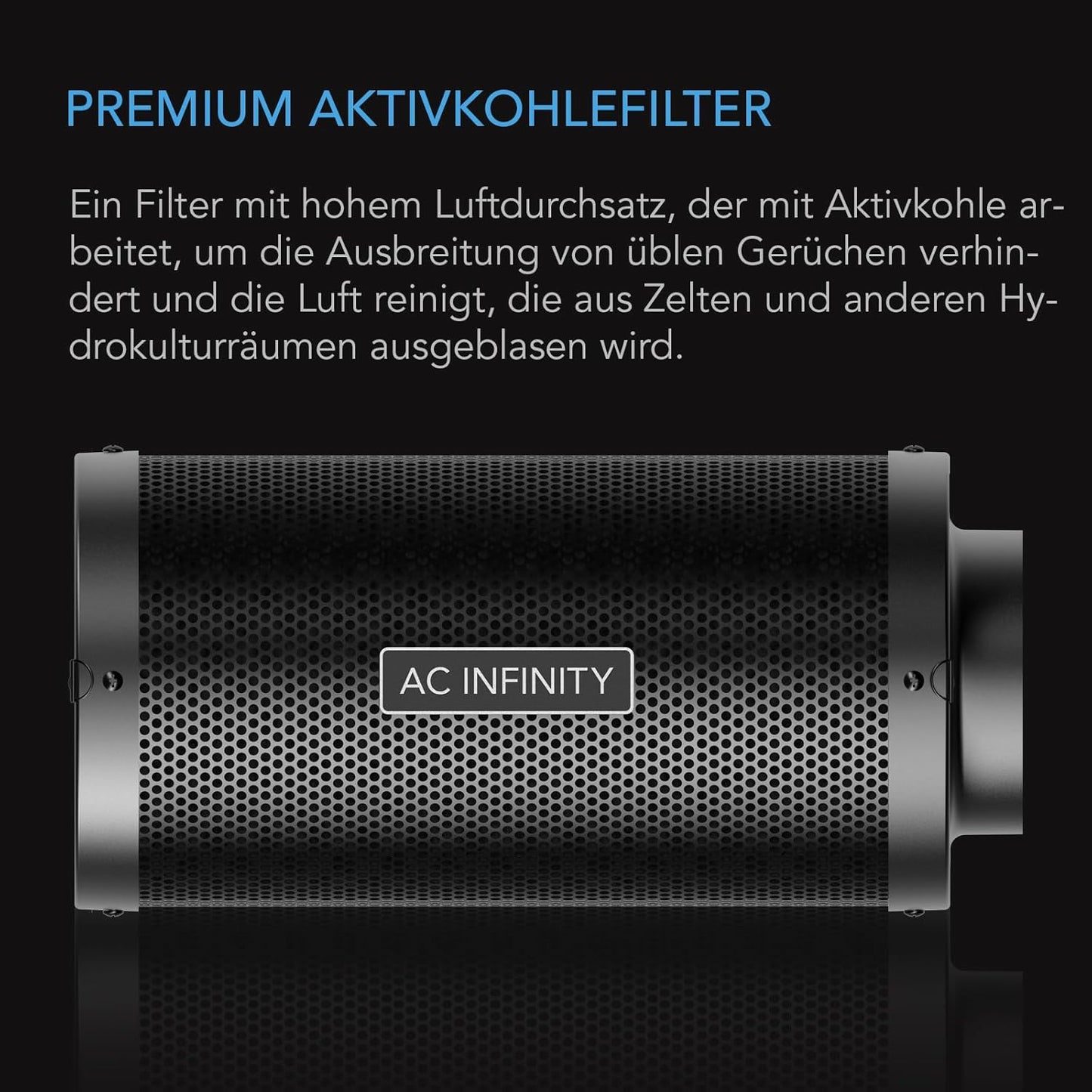 Aktivkohlefilter für Inline-Rohrventilatoren, 4-INCH