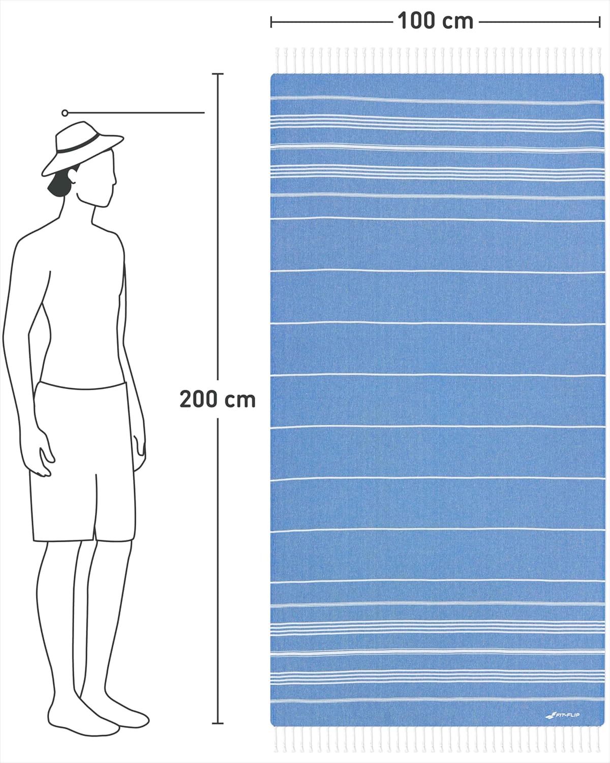 Hamamtuch, 09 Blue - Sultan 100x200cm