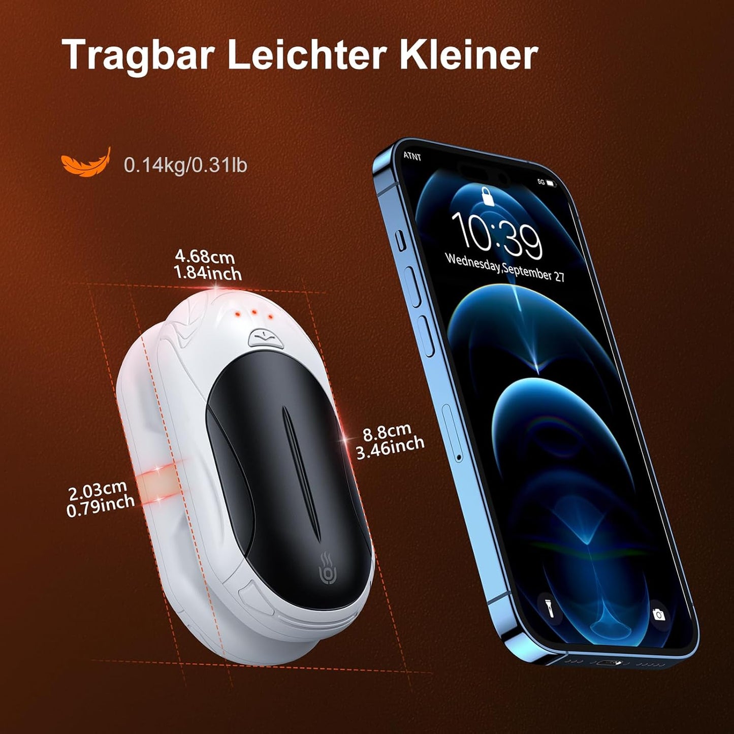 Elektrischer Handwärmer, 3-Schwarz und Weiss