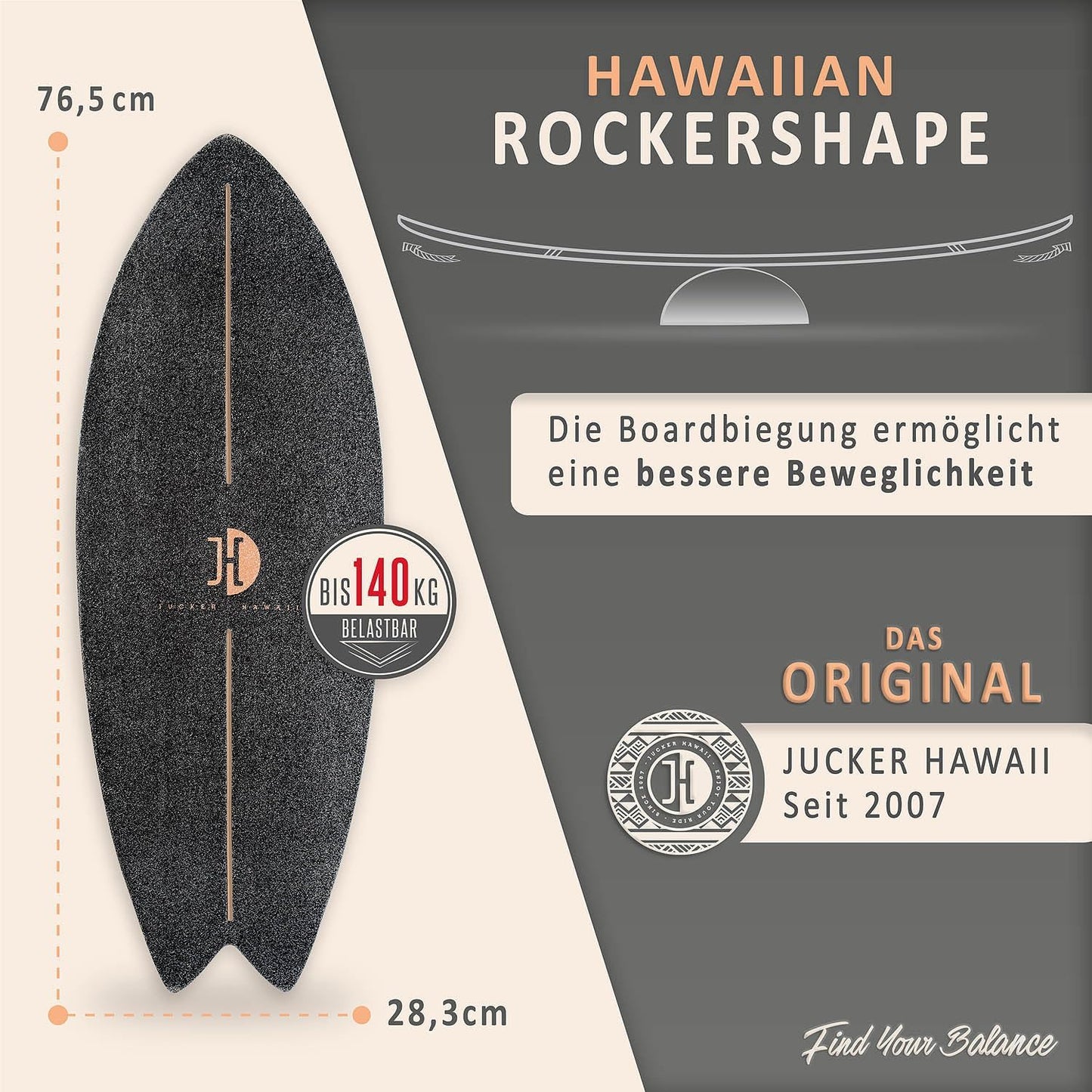Balance Board Set mit Zubehör, Schwarz + Rolle + Korkhalbkugel + Matte