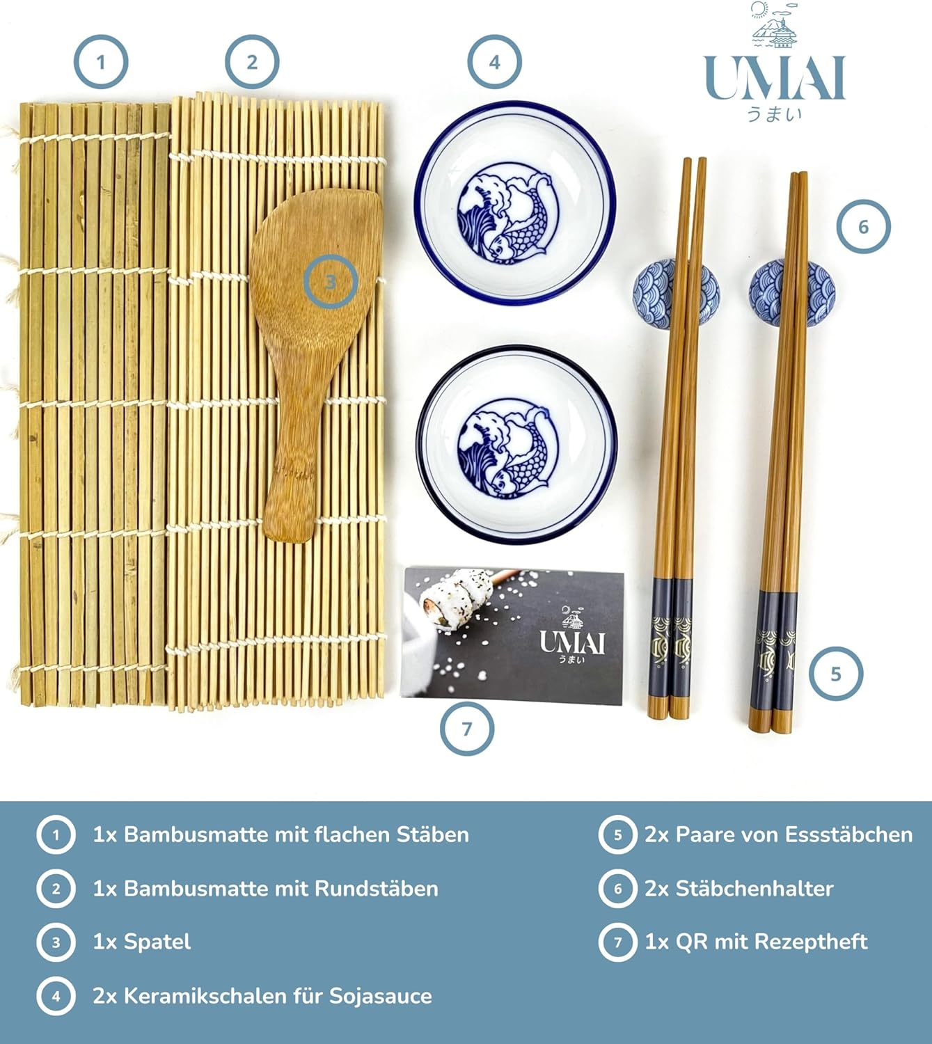 7-teiliges Sushi Set für Zuhause