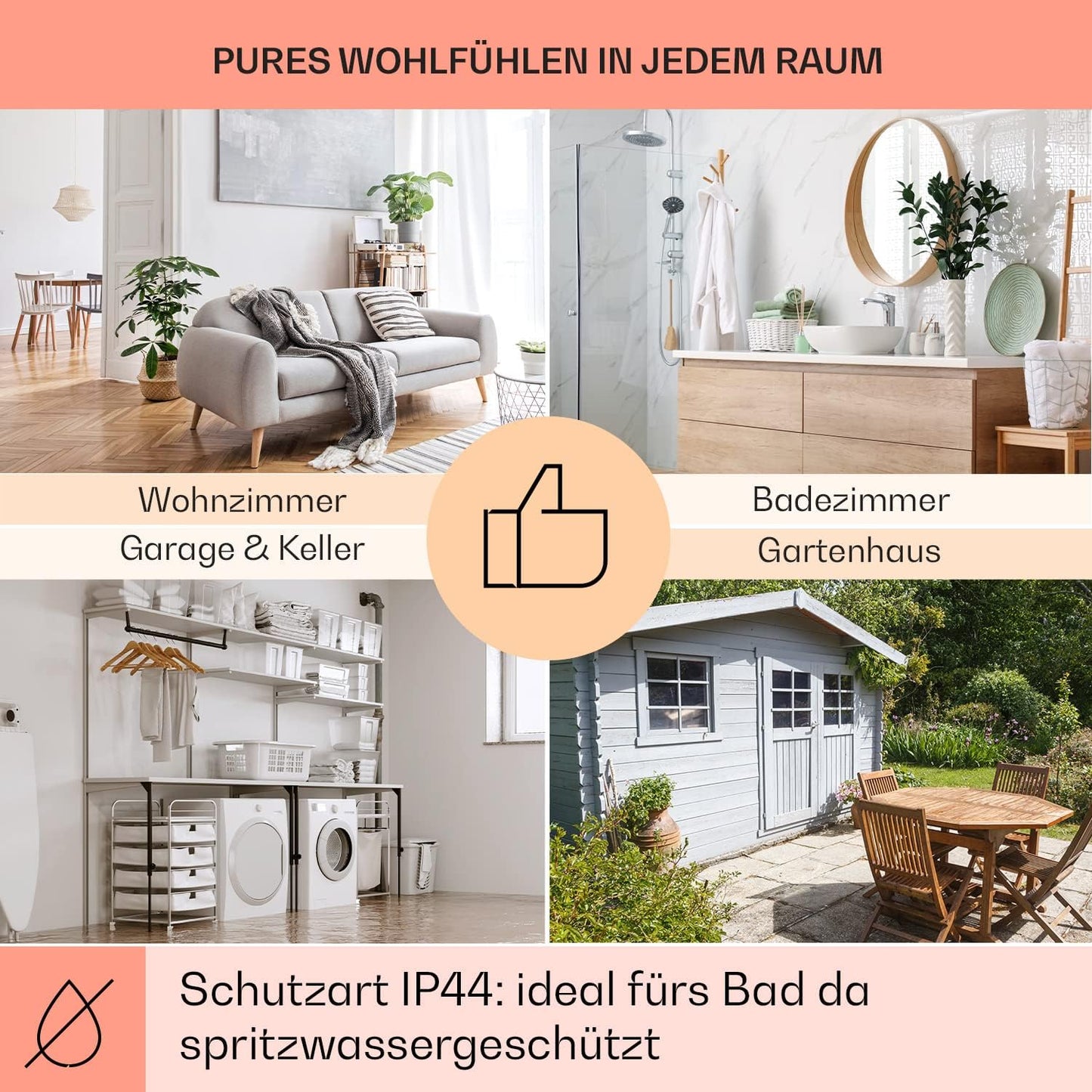 Air Art Smart Infrarotheizung, 120 x 60 cm/ 700 W Blume - Schwarz