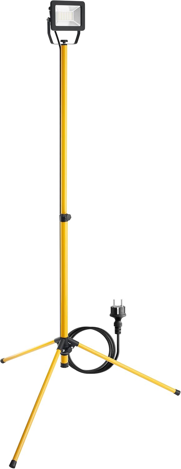 LED Baustrahler auf Teleskopstativ, 30 Watt