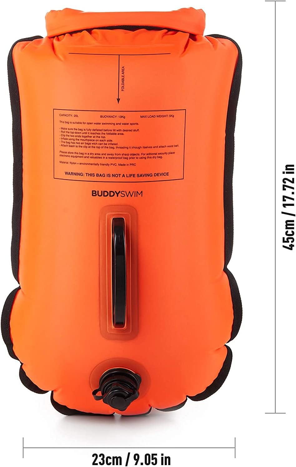 Schwimmboje mit Badekappe, Orange