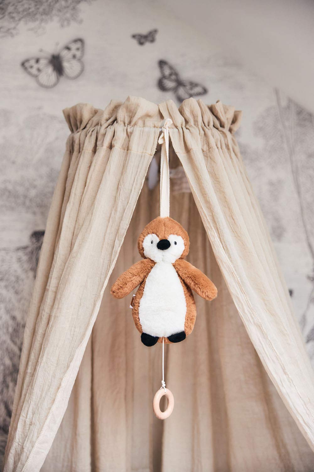 Betthimmel Baldachin für Babybett (155 cm), Weiss, Rosa, Grün, Nougat, Grau, Rost, Karamell, Senfgelb 155 cm (1er Pack)