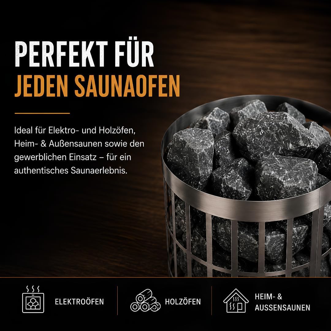 Saunasteine, 20 kg, 120-250 mm, 20 Kg 120-250mm