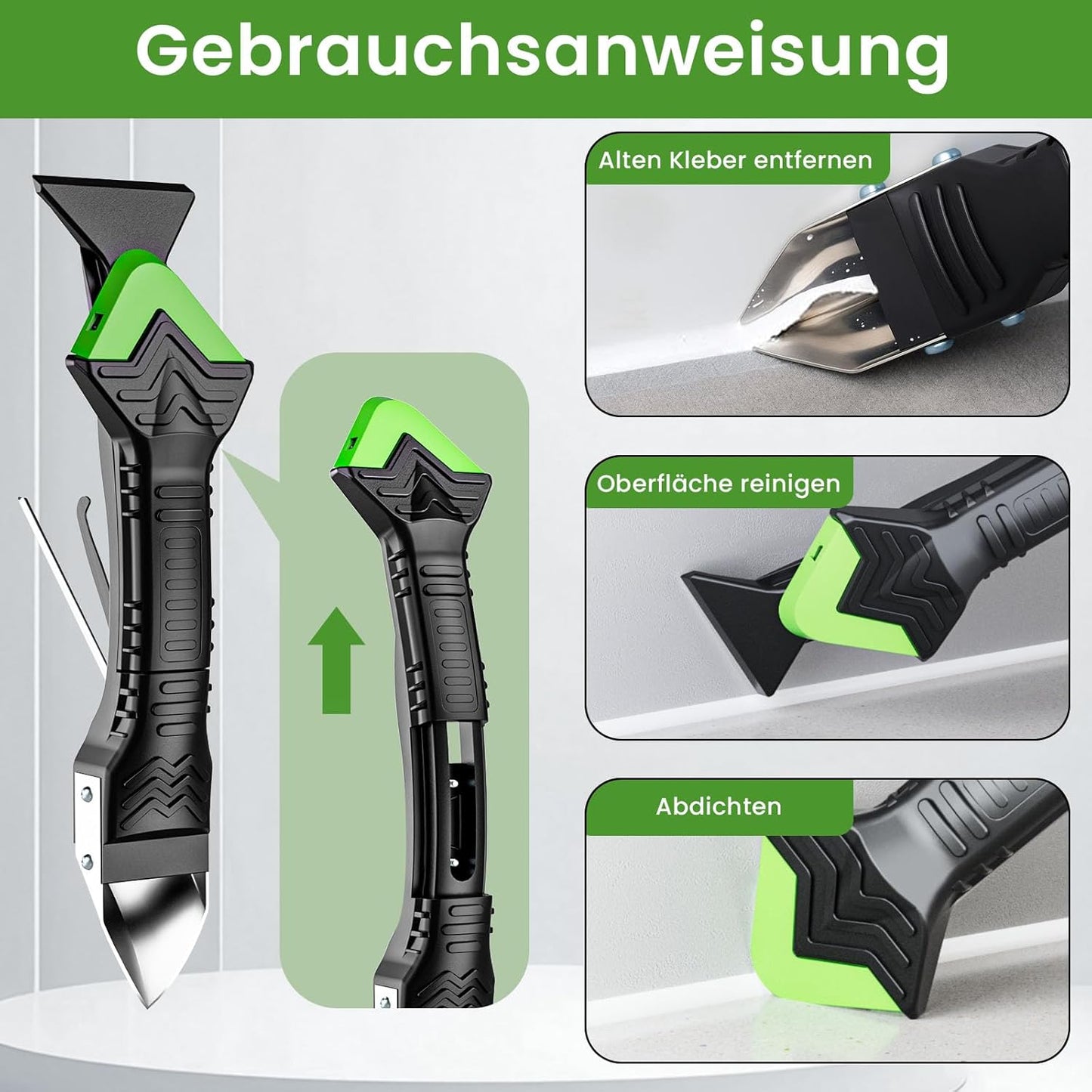 Kartuschenpresse mit Fugenschaber und Werkzeug