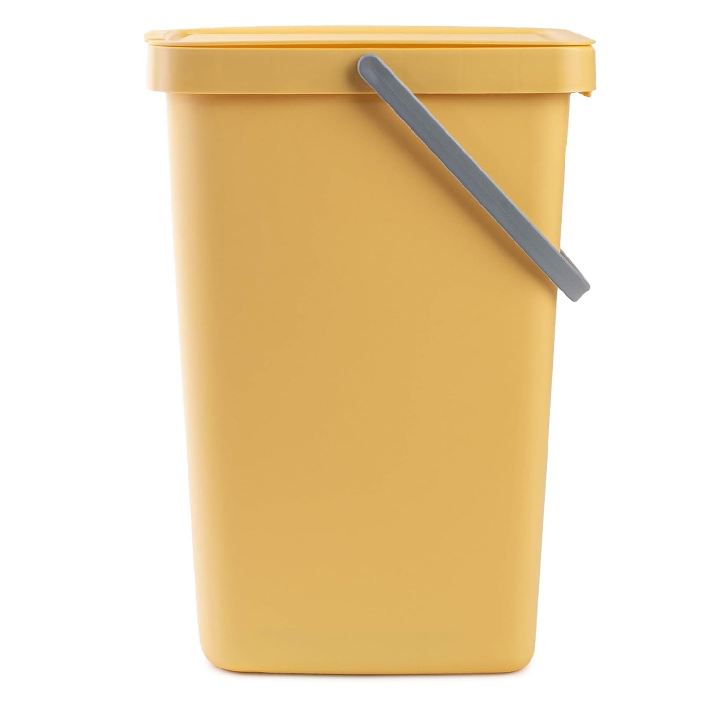 Abfallbehälter mit Deckel und Griff, 12L / Gelb