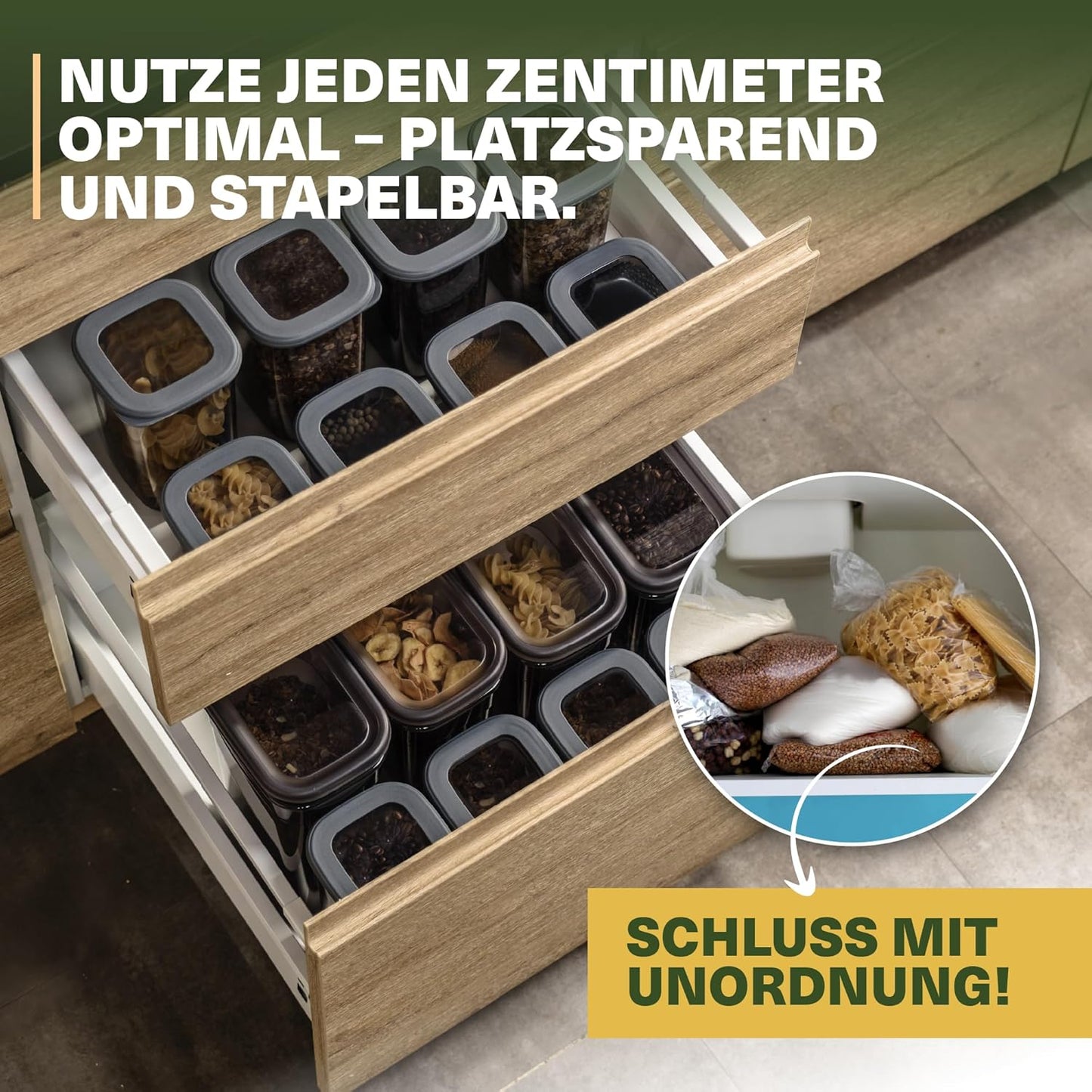 12er-Set Vorratsdosen, 12er Set 250ml Grau