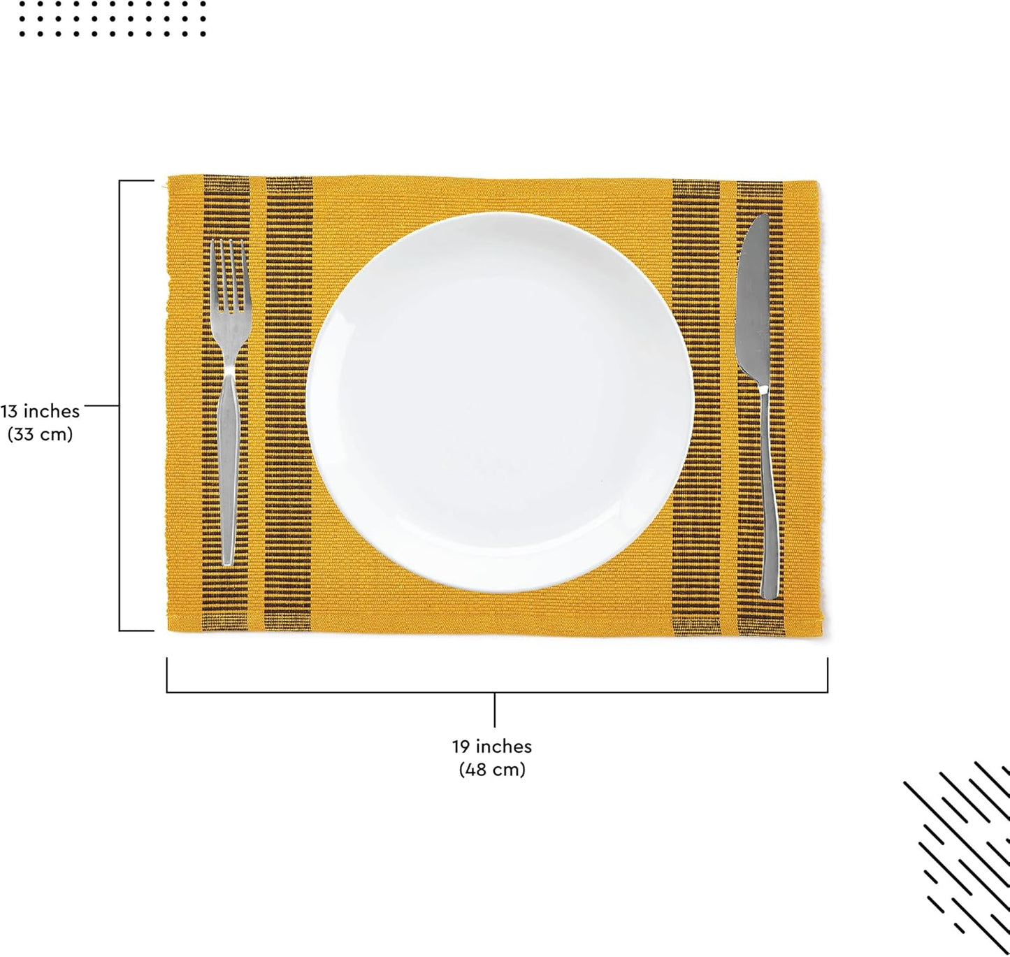 Platzsets Esstisch-Set (6 Stück), 46x32 cm (Set of 6) Leiter Gelb