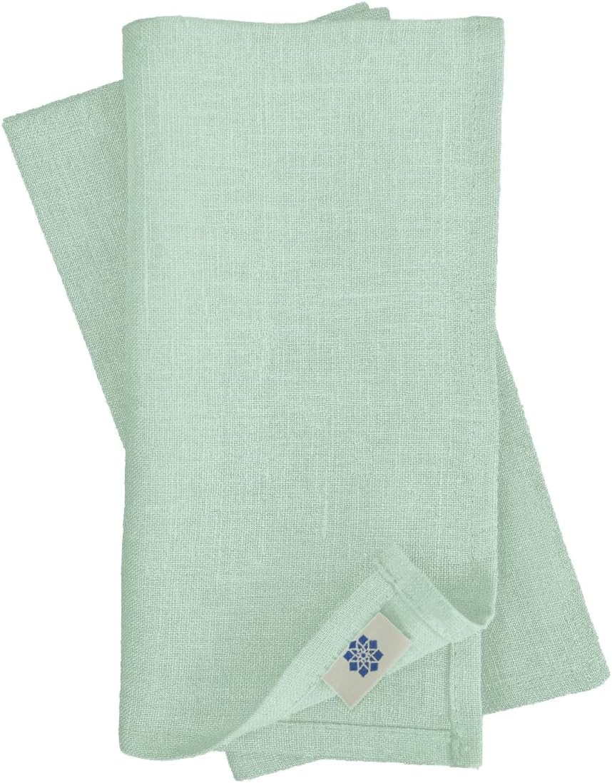 4-teiliges Stoffservietten-Set Hygge, Hellblau/ Blau Servietten - 32 x 32cm