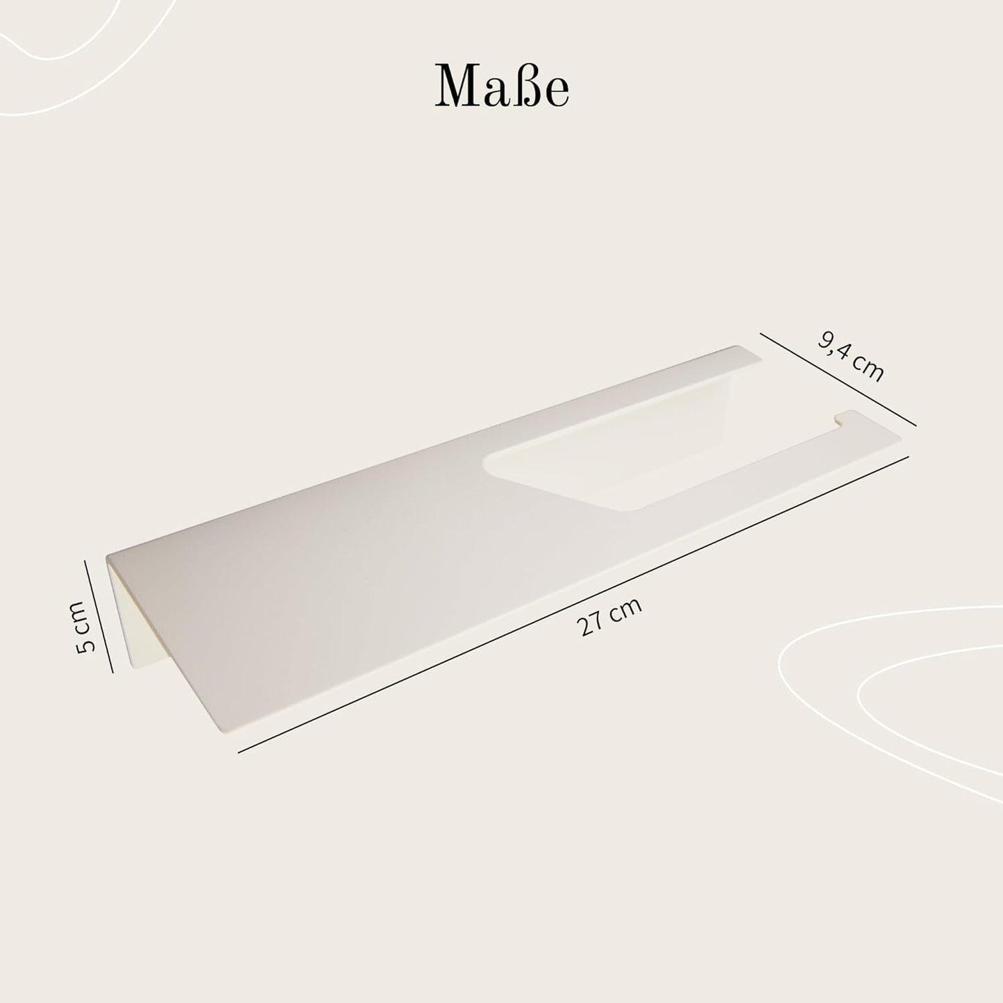 Toilettenpapierhalter zum Kleben mit Ablage, Mit Ablage Matt Weiss